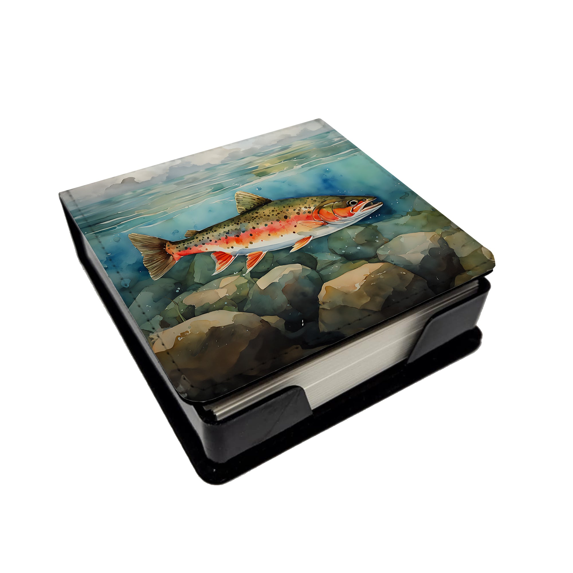 Buy this Brook Trout PU Leather Note Paper Holder