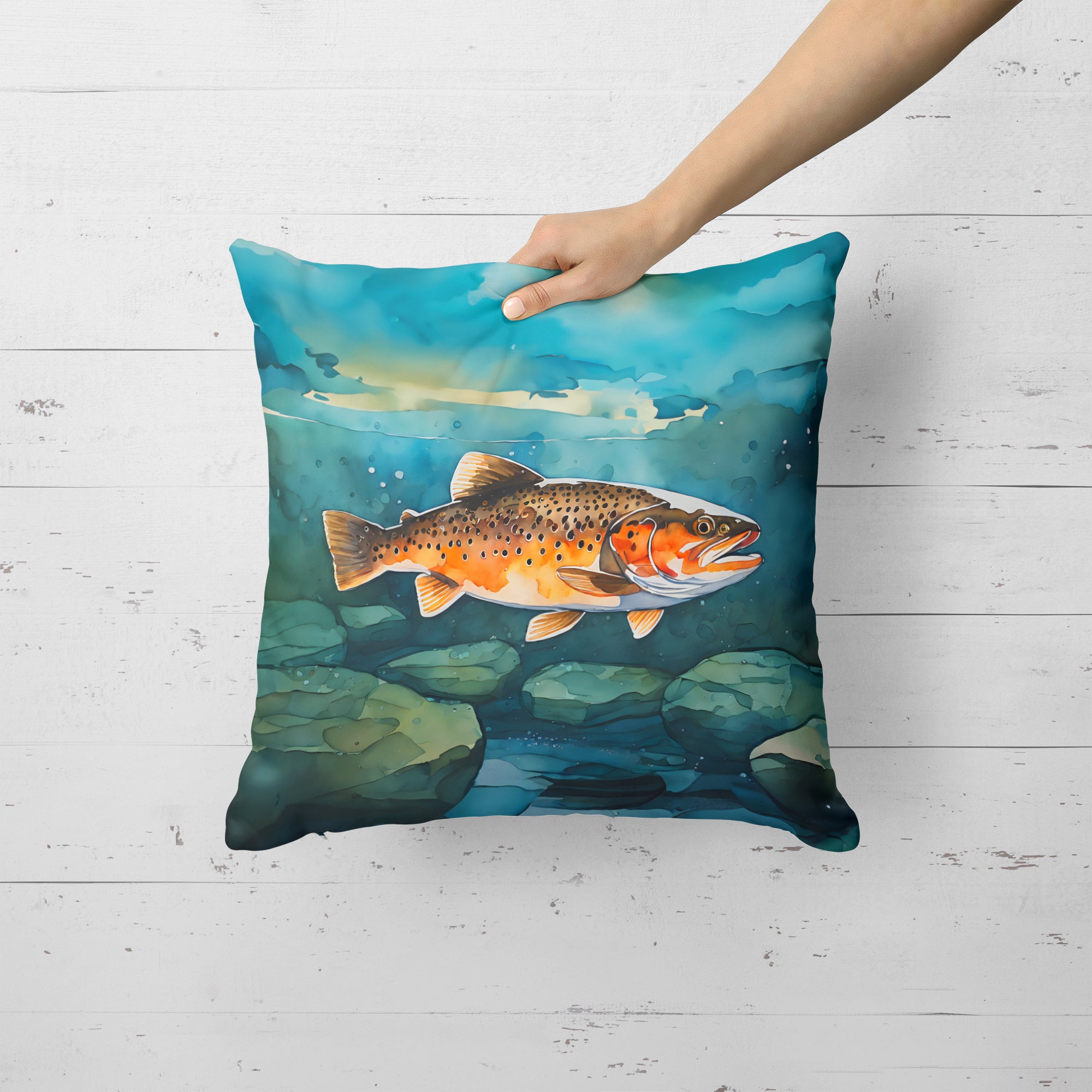 Buy this Brown Trout Throw Pillow