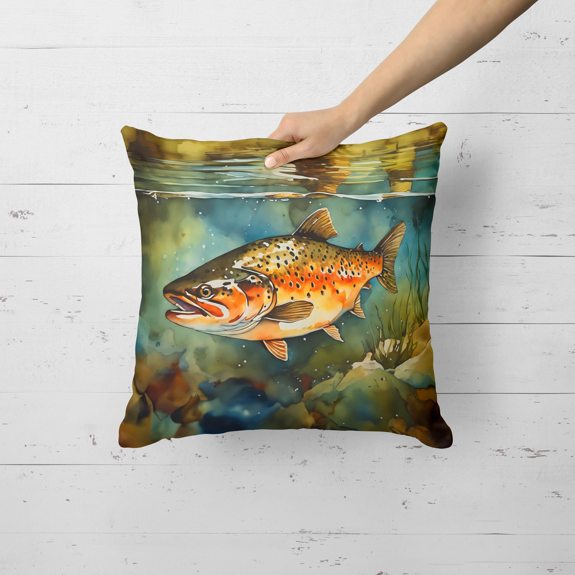 Buy this Brown Trout Throw Pillow