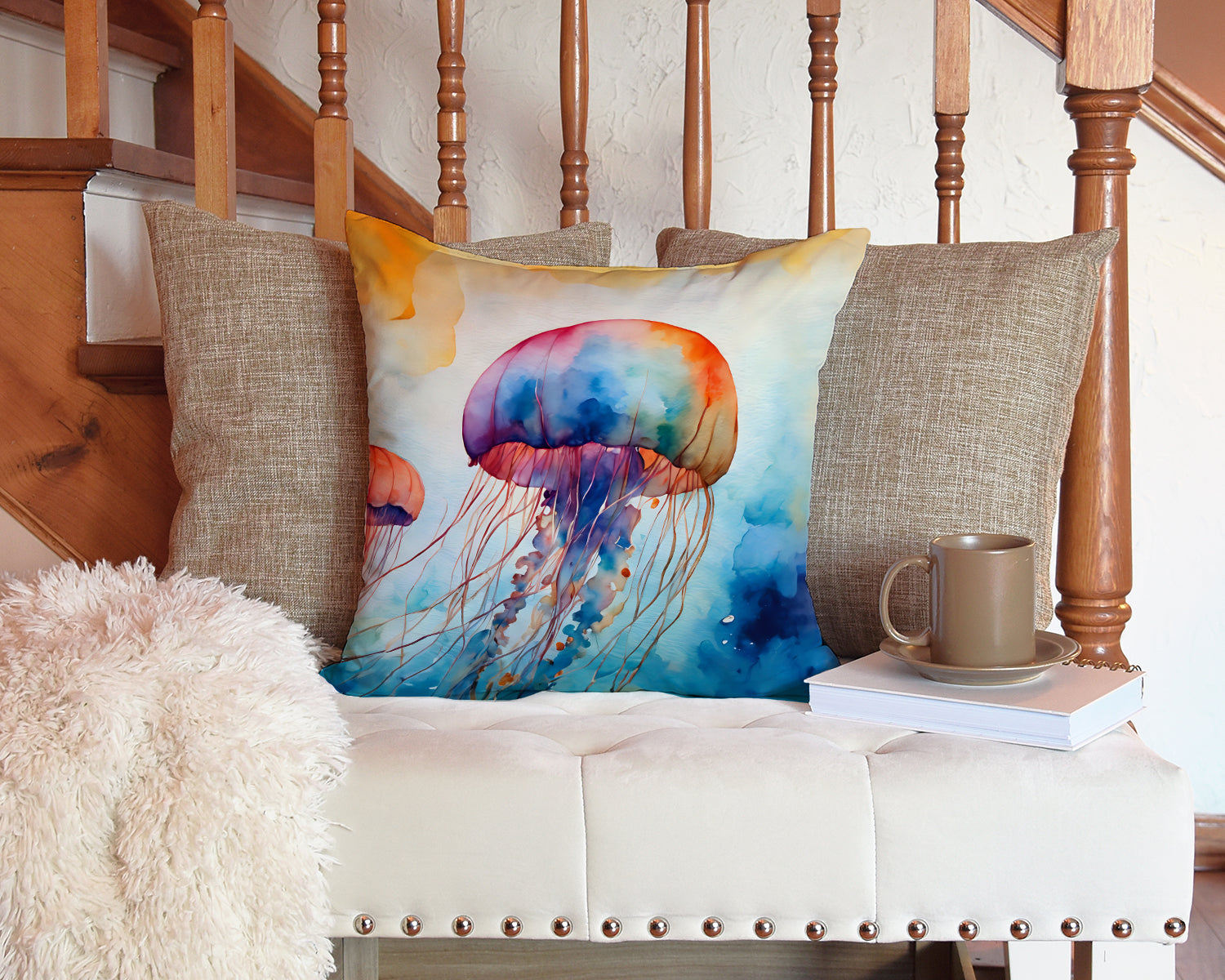 Jellyfish Throw Pillow