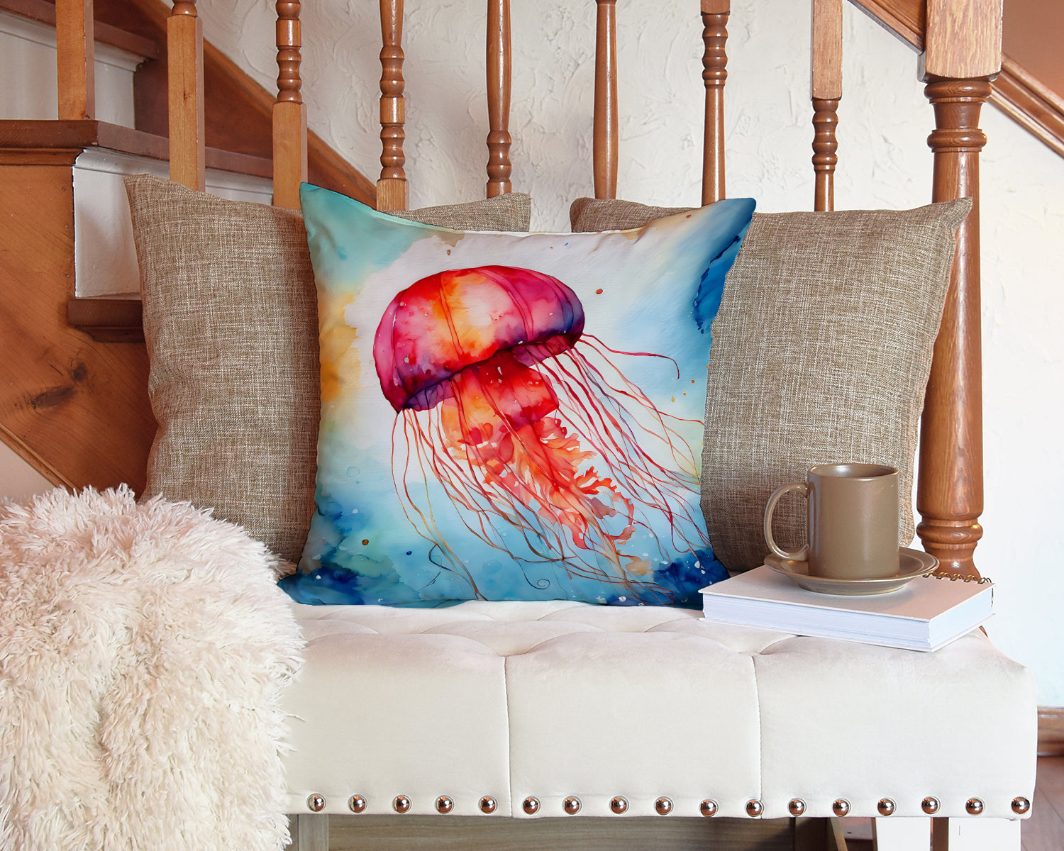 Jellyfish Throw Pillow