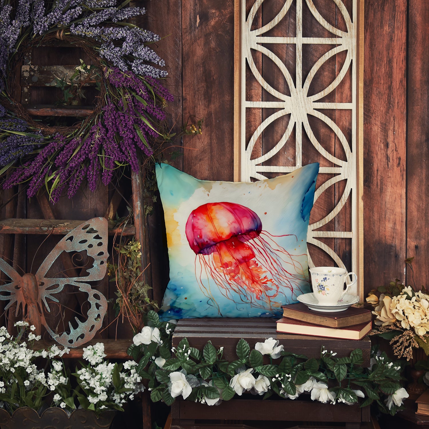 Jellyfish Throw Pillow