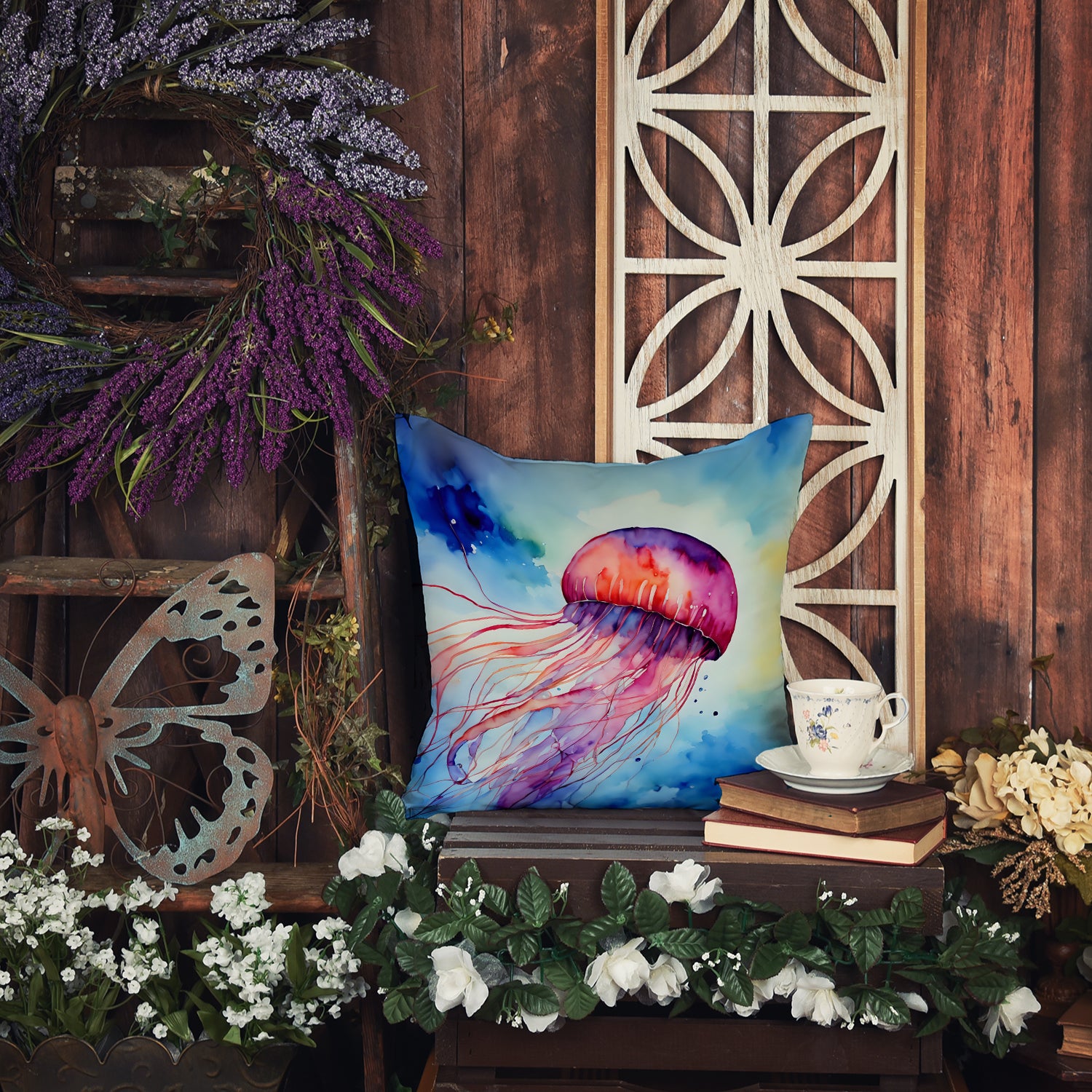 Jellyfish Throw Pillow