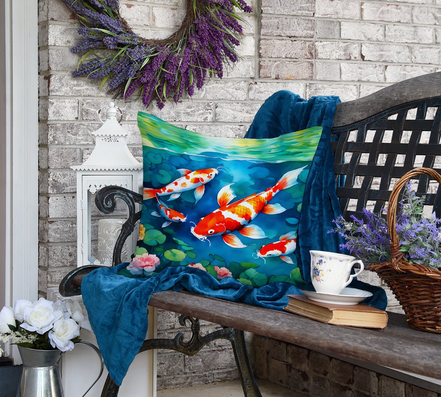 Koi Fish Throw Pillow