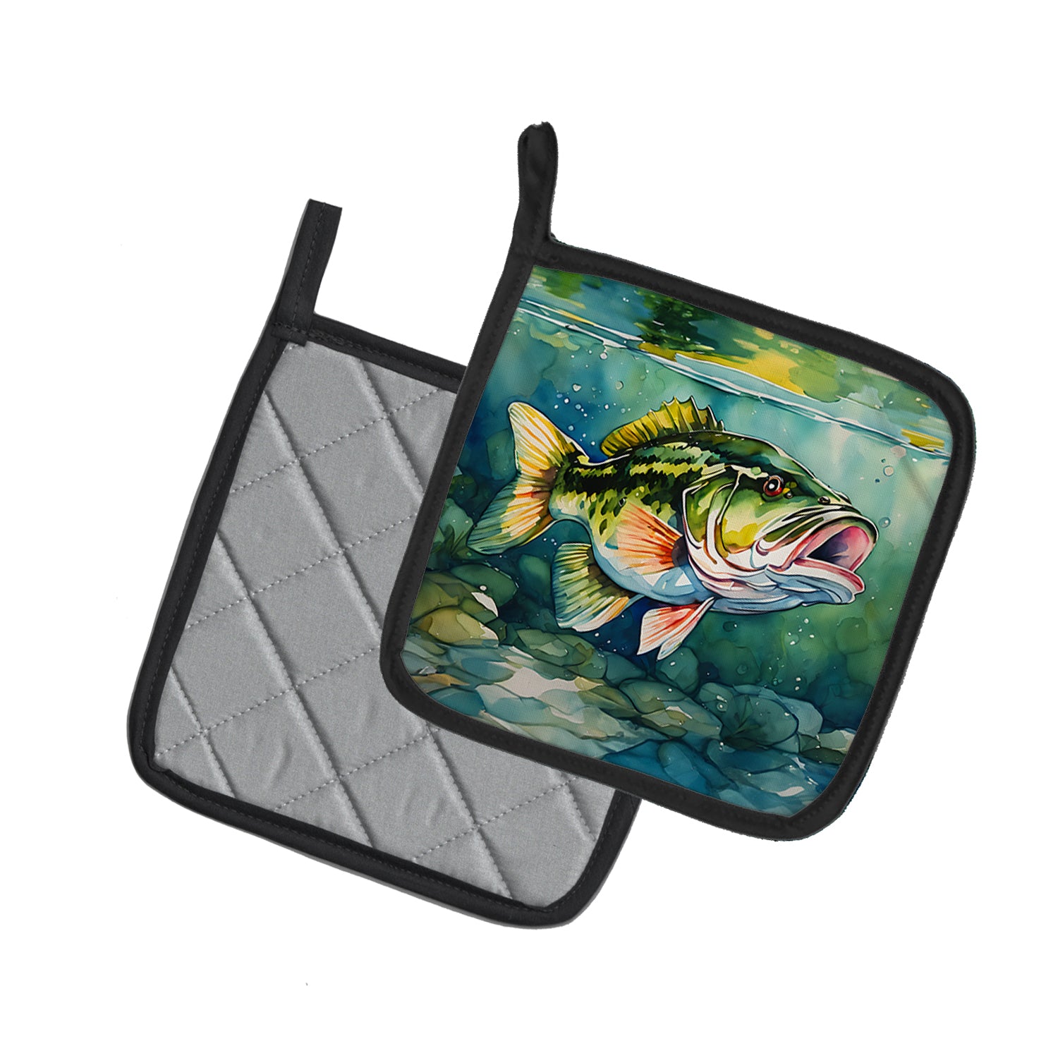 Largemouth Bass Pair of Pot Holders