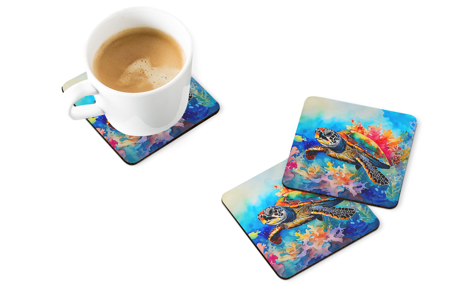 Loggerhead Sea Turtle Foam Coasters