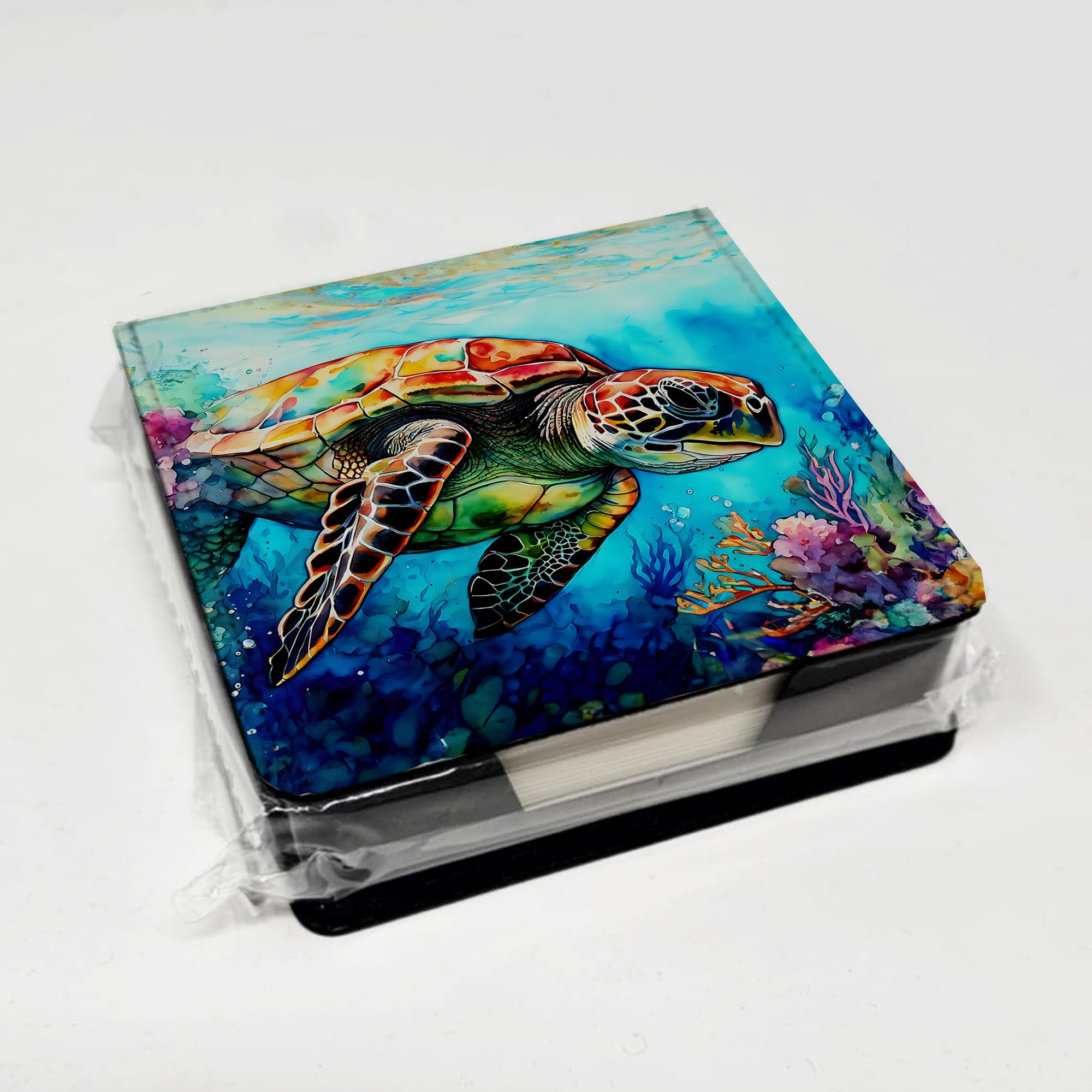 Loggerhead Sea Turtle PU Leather Note Paper Holder