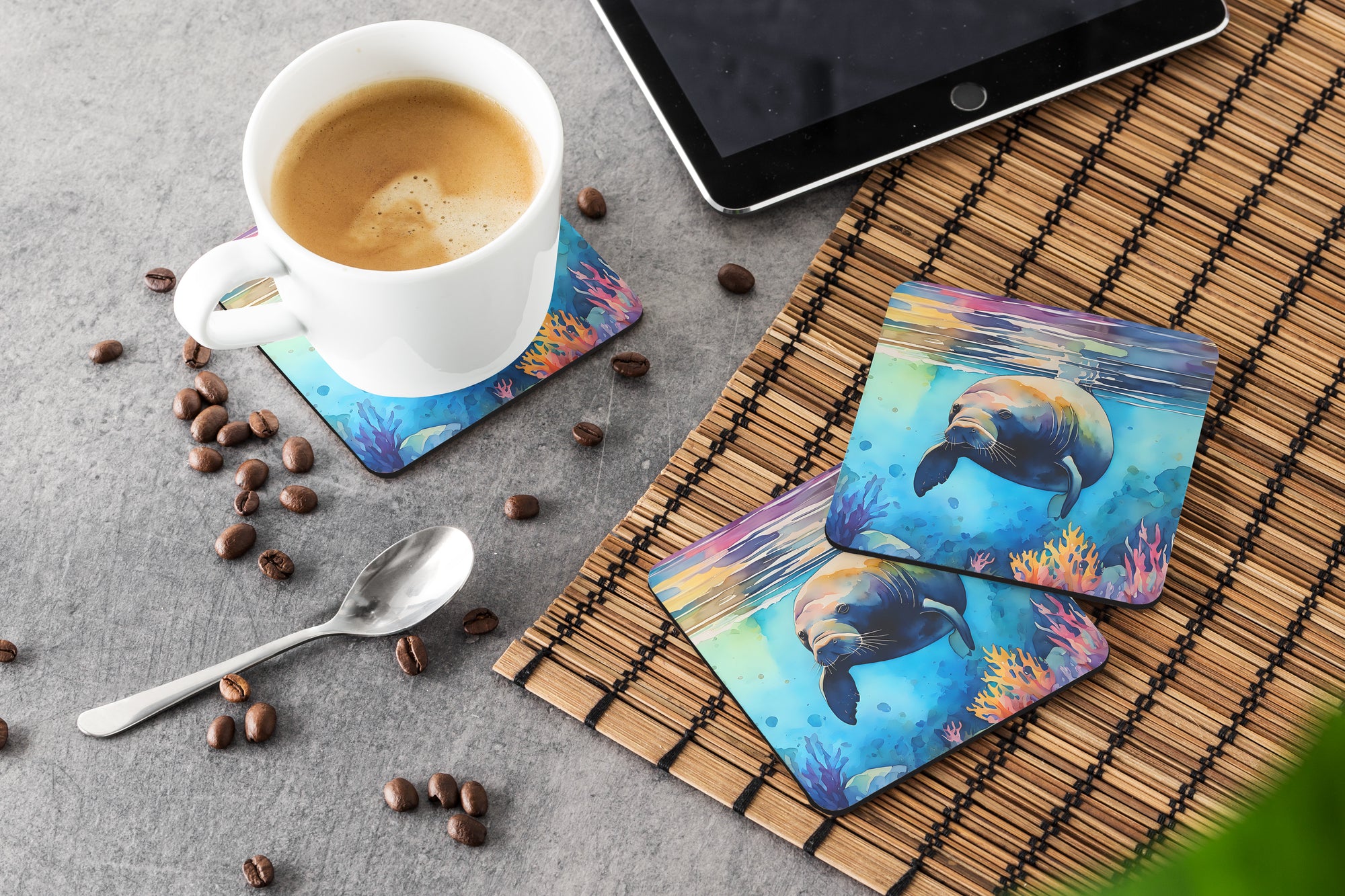 Manatee Foam Coasters