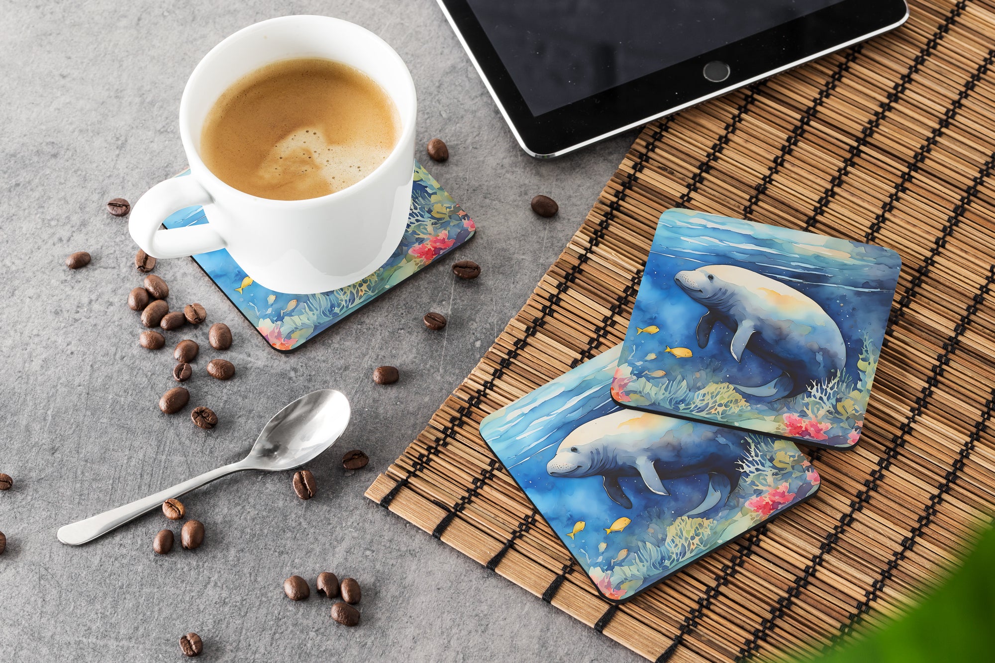 Manatee Foam Coasters