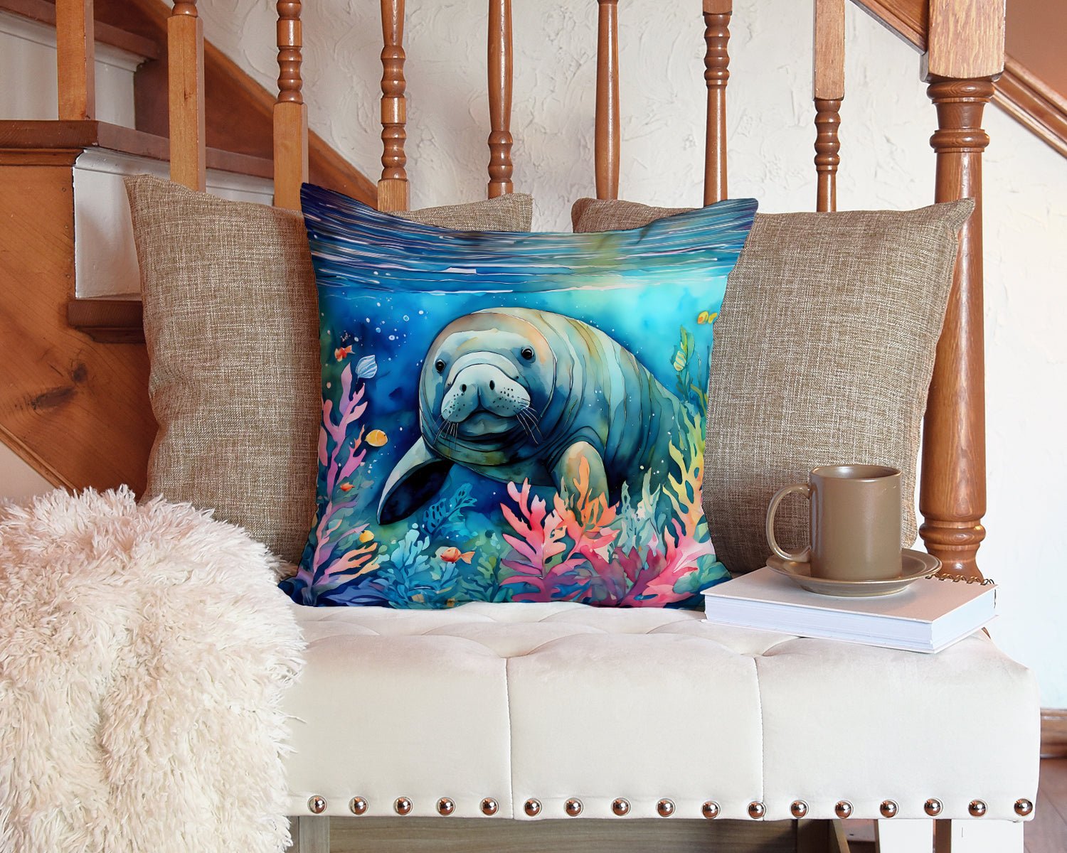 Manatee Throw Pillow