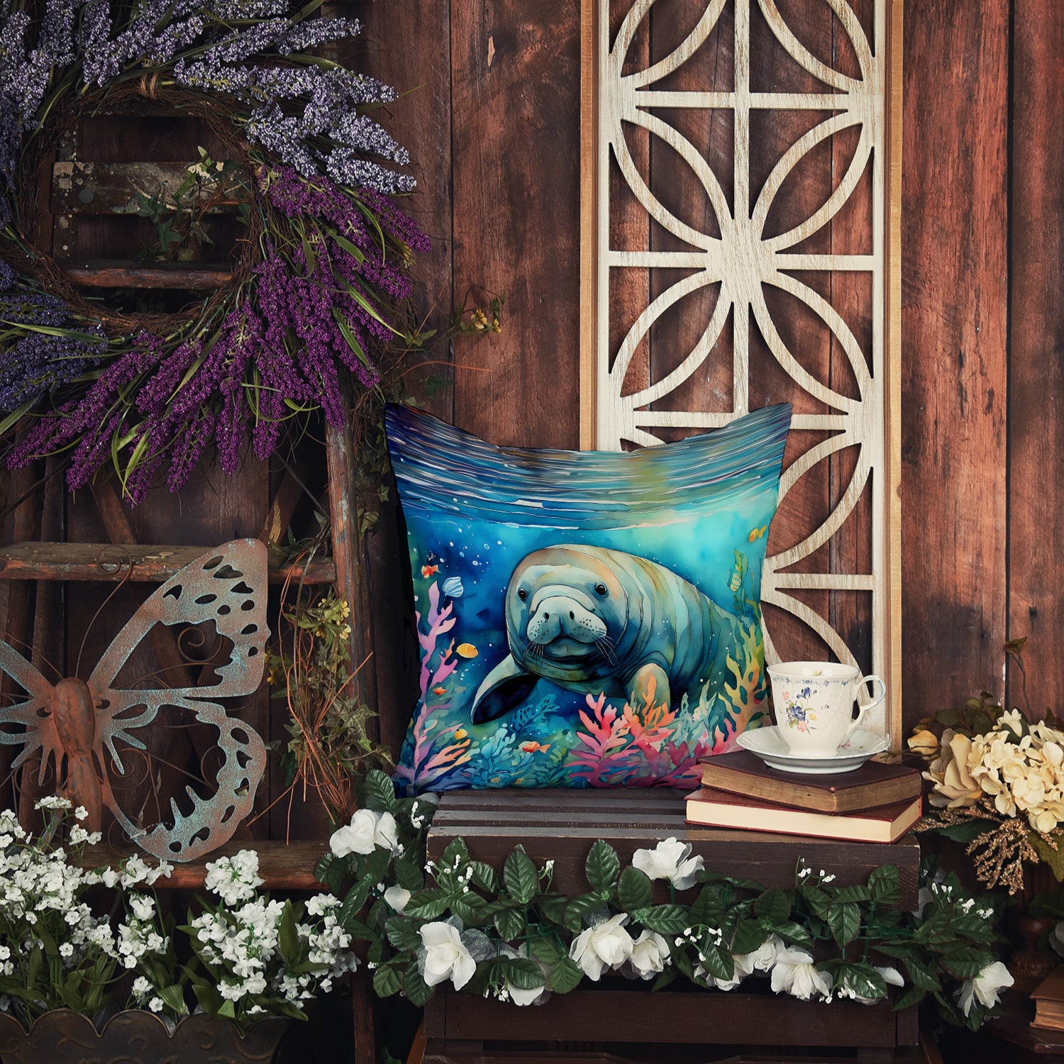 Manatee Throw Pillow