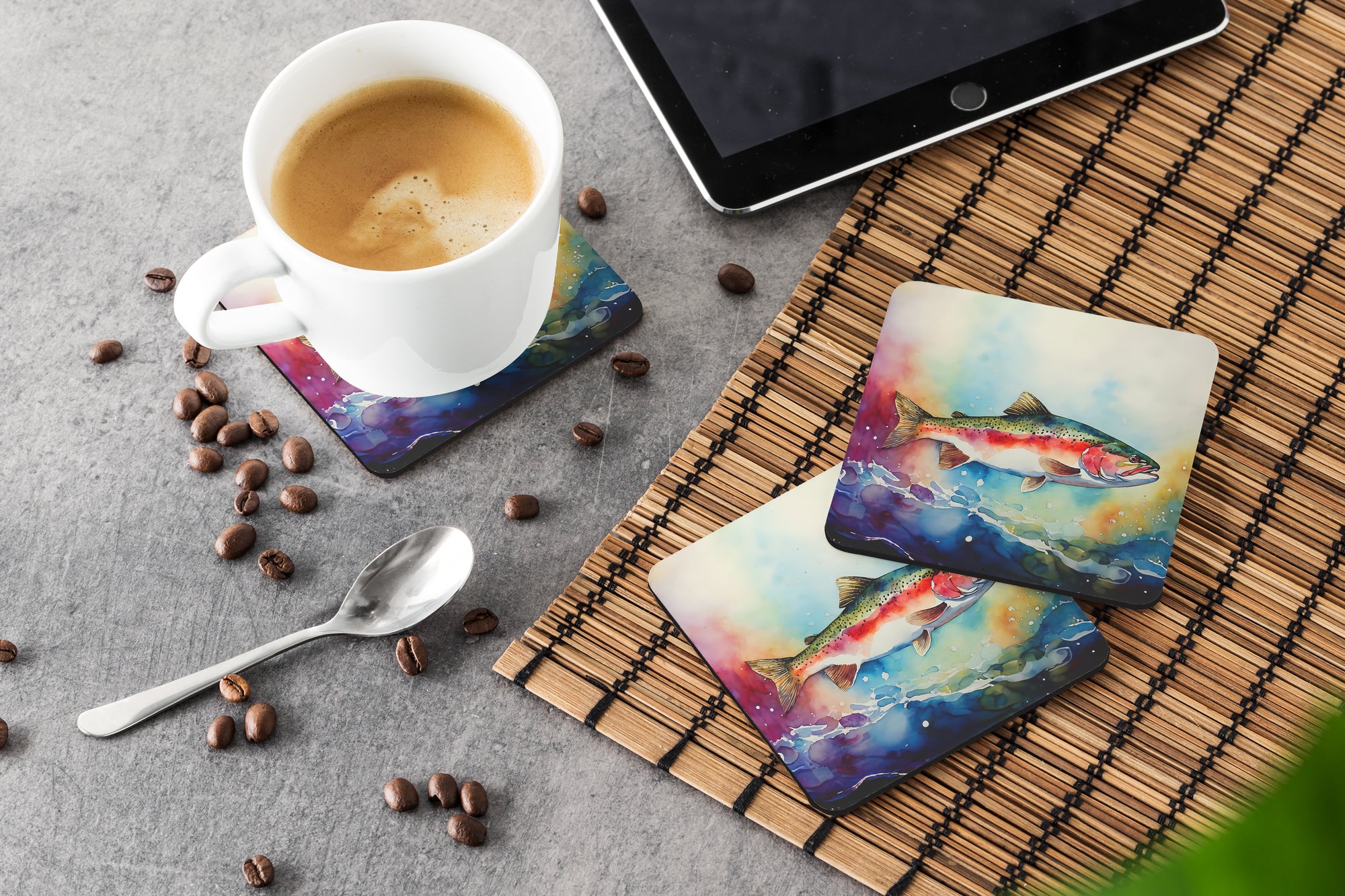 Rainbow Trout Foam Coasters