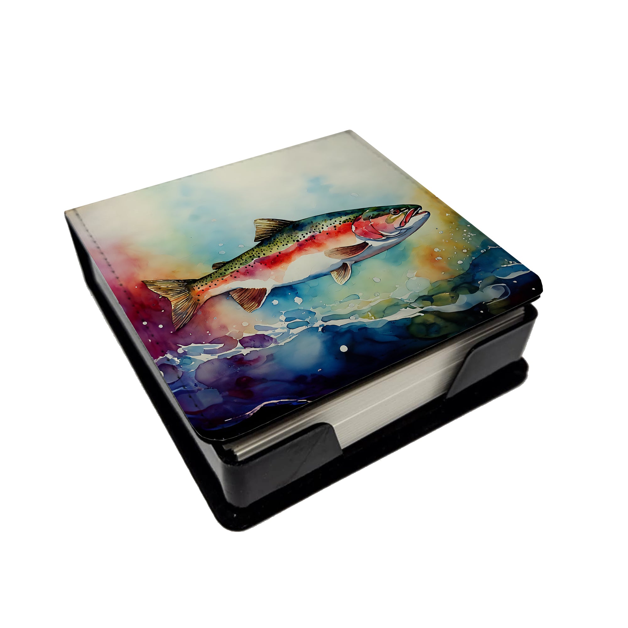 Buy this Rainbow Trout PU Leather Note Paper Holder