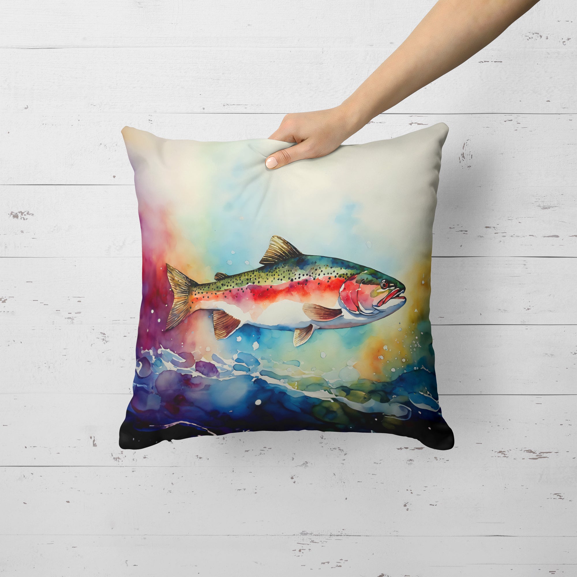 Rainbow Trout Throw Pillow