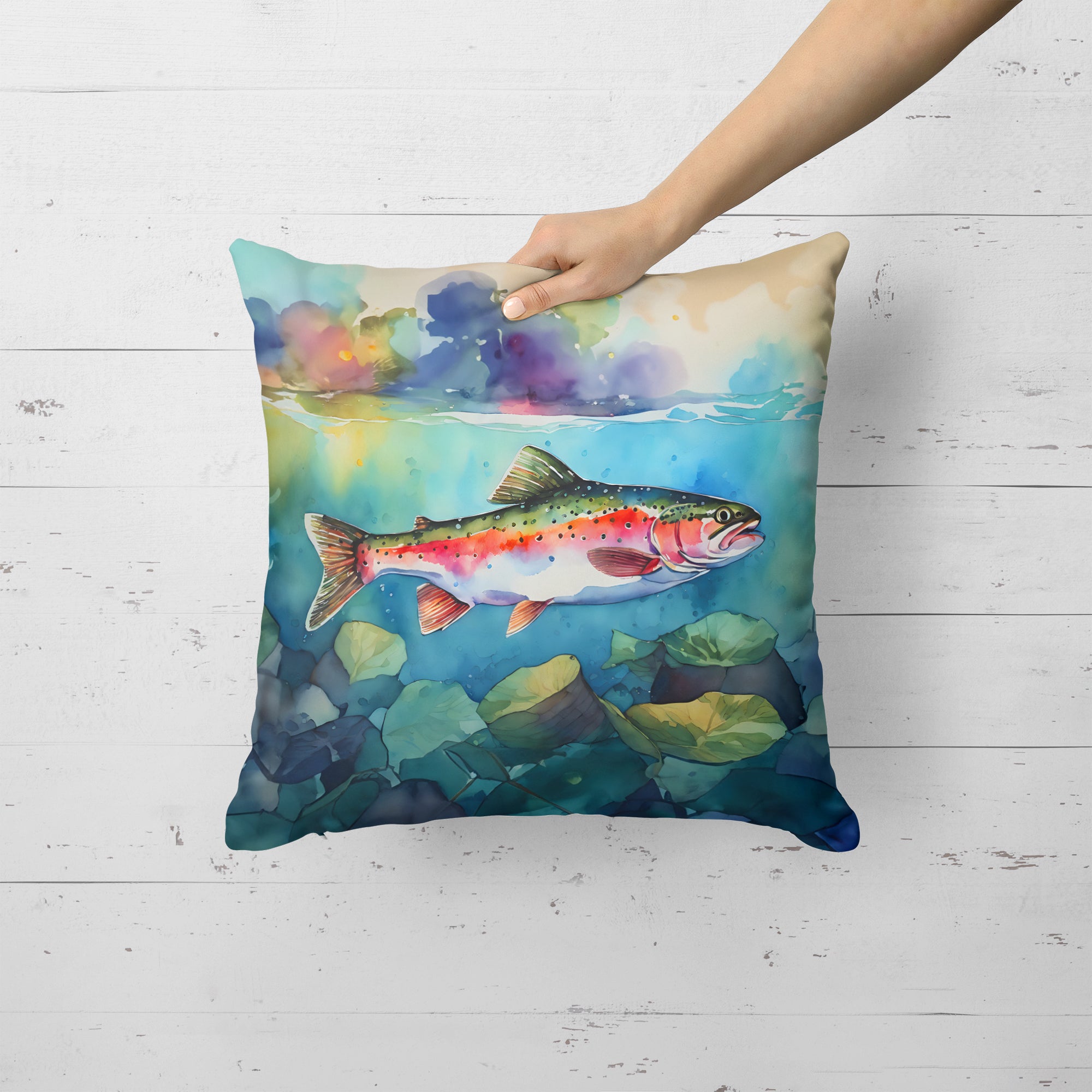 Buy this Rainbow Trout Throw Pillow