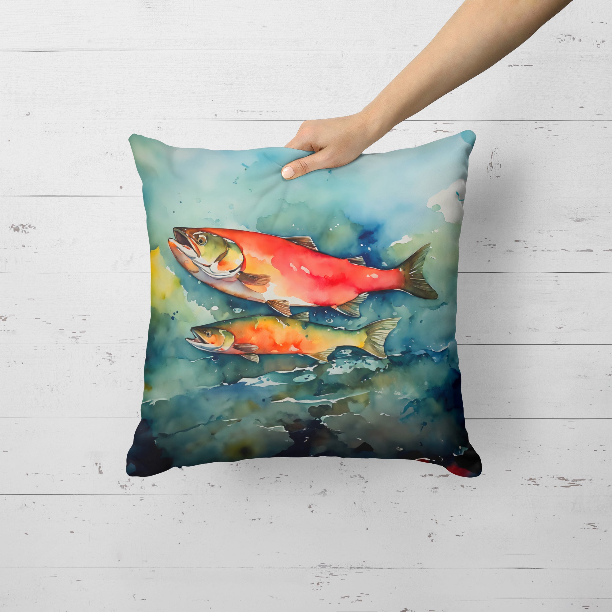 Buy this Salmon Throw Pillow