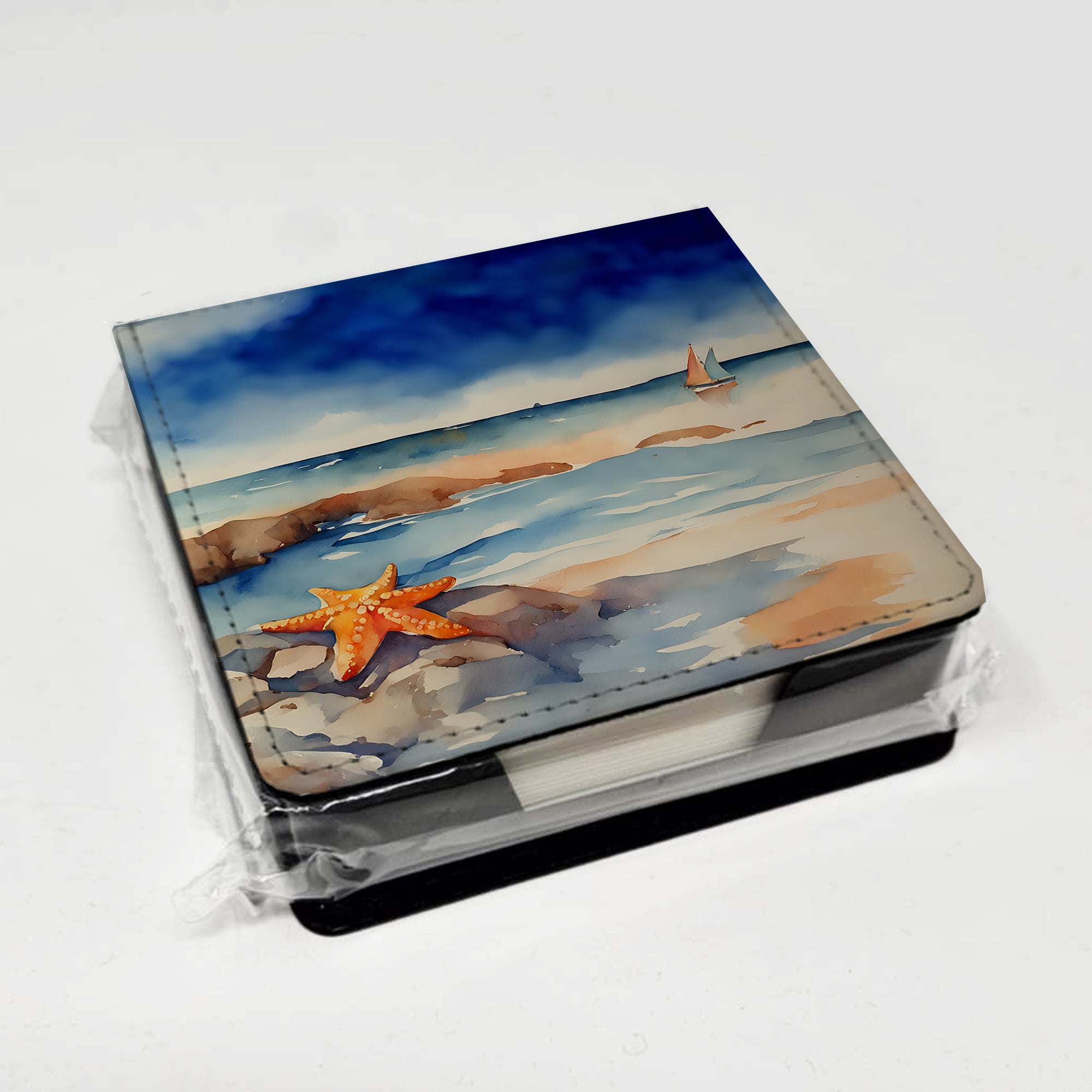 Starfish PU Leather Note Paper Holder