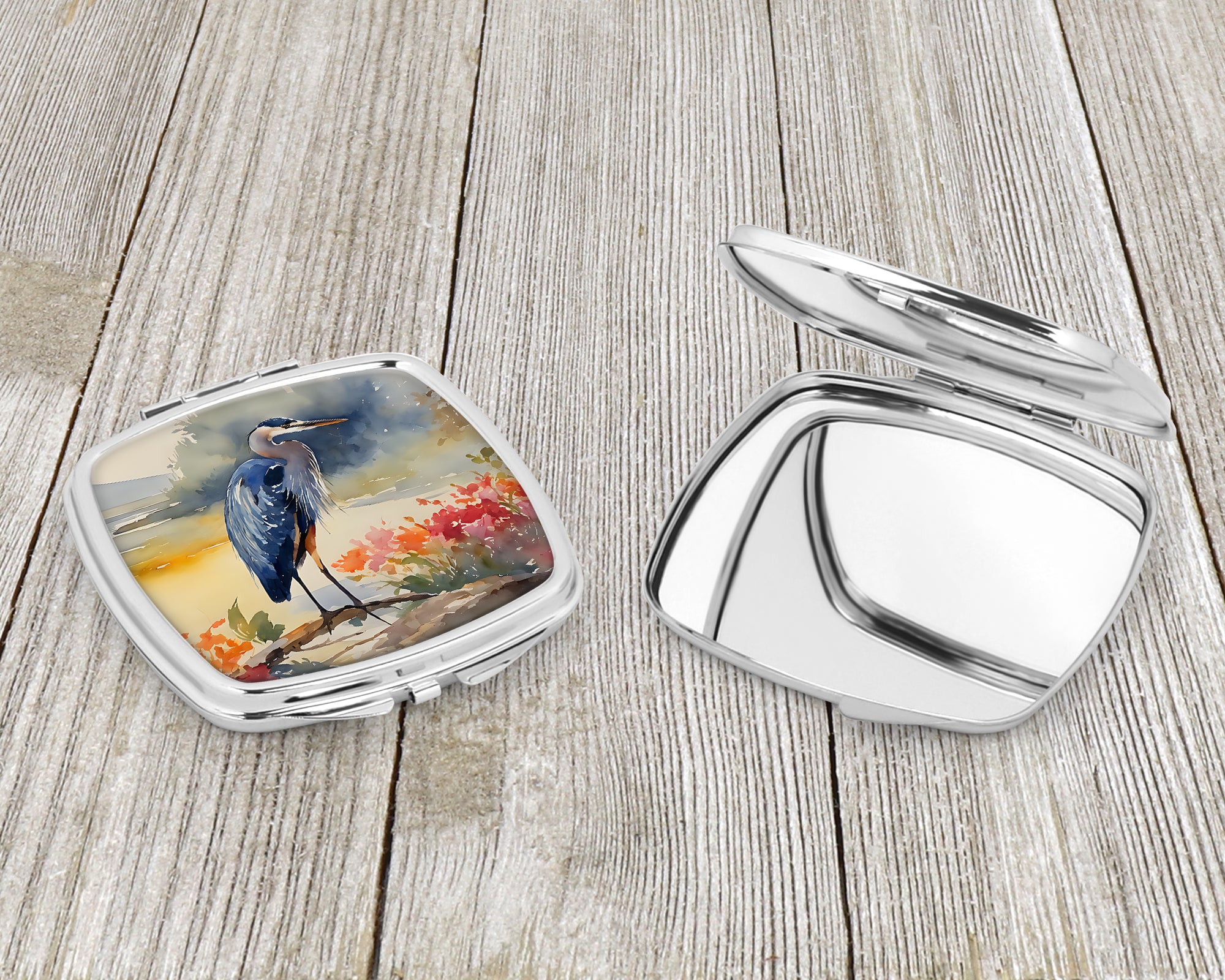 Blue Heron Compact Mirror