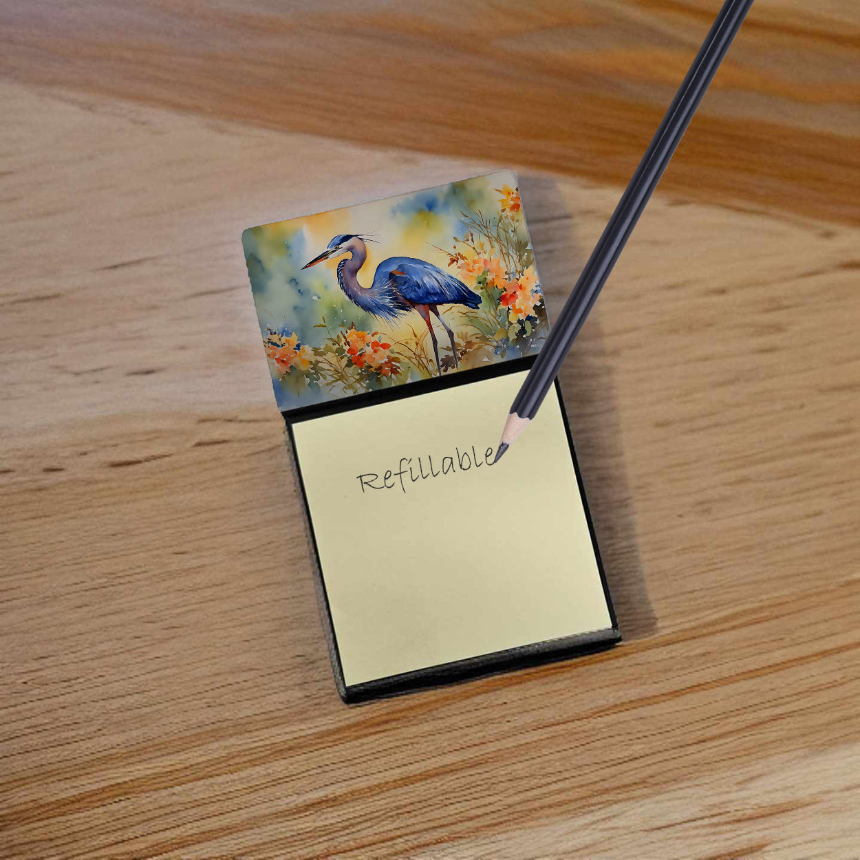 Blue Heron Sticky Note Holder