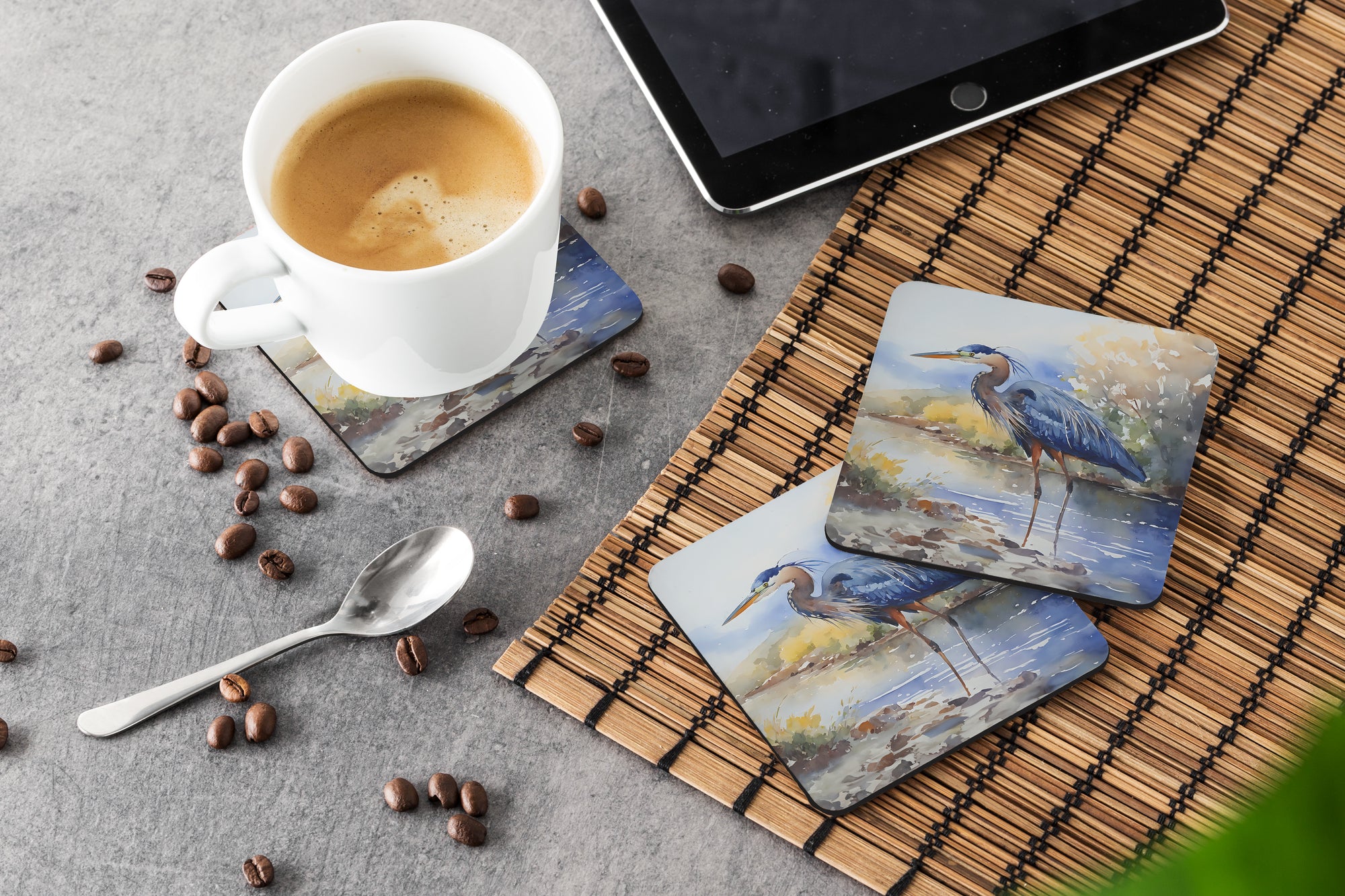 Blue Heron Foam Coasters