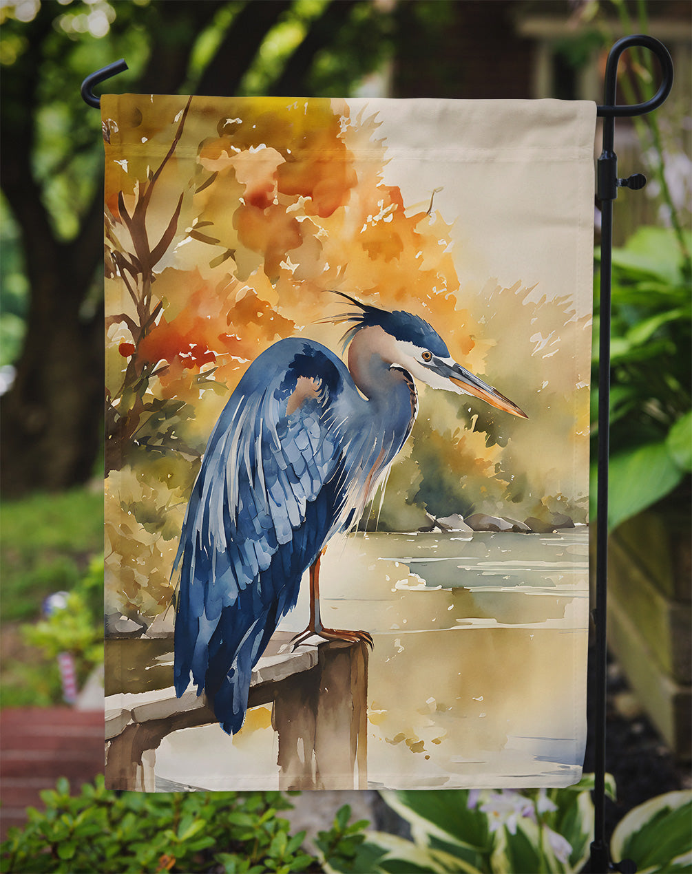 Blue Heron Garden Flag