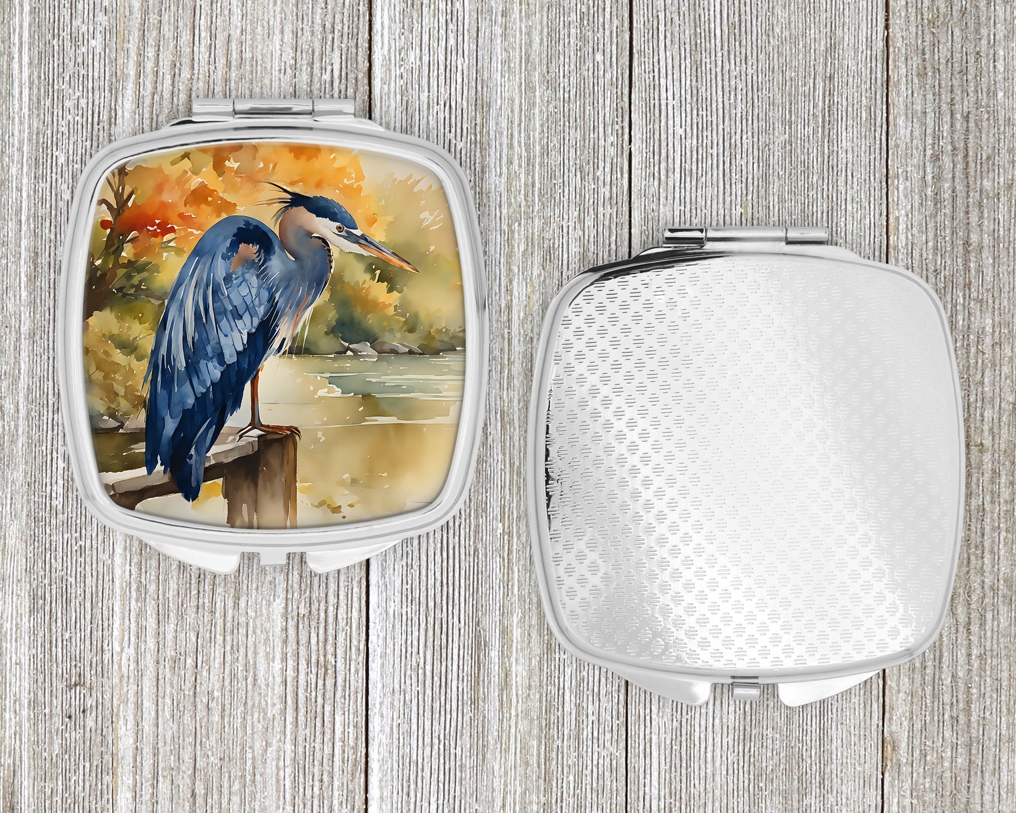 Blue Heron Compact Mirror