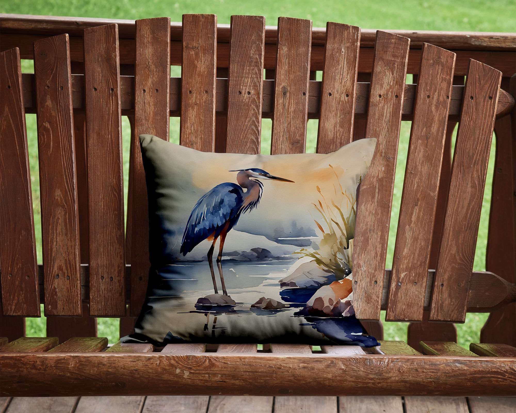 Blue Heron Throw Pillow