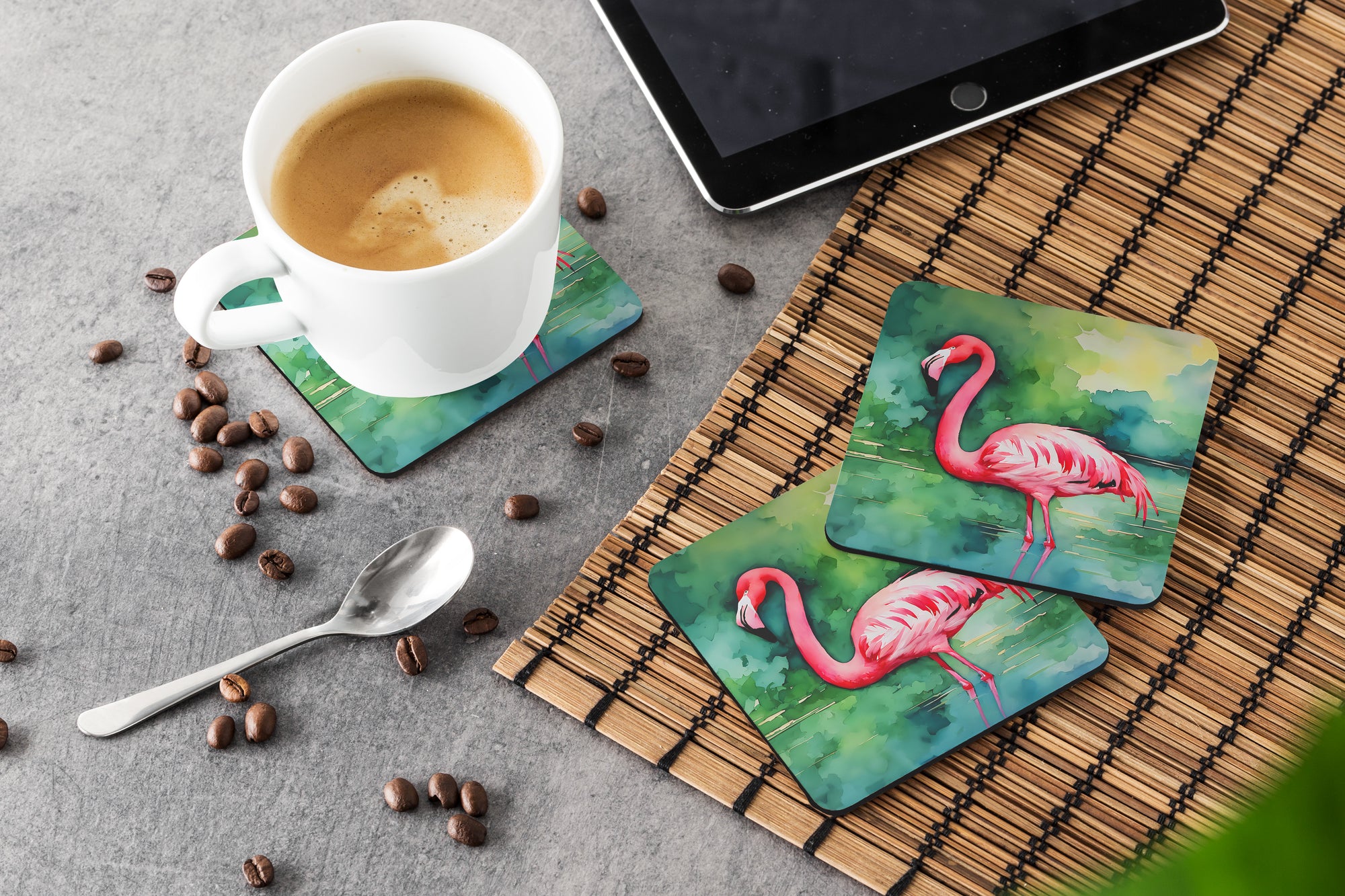 Flamingo Foam Coasters