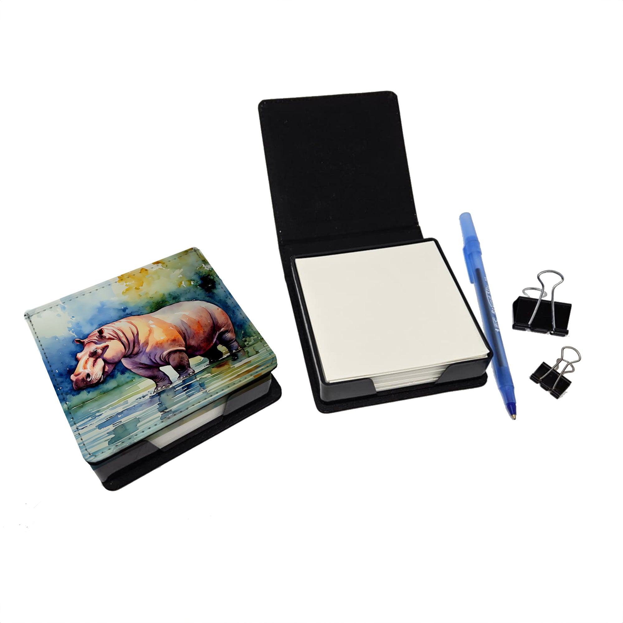 Buy this Hippopotamus PU Leather Note Paper Holder