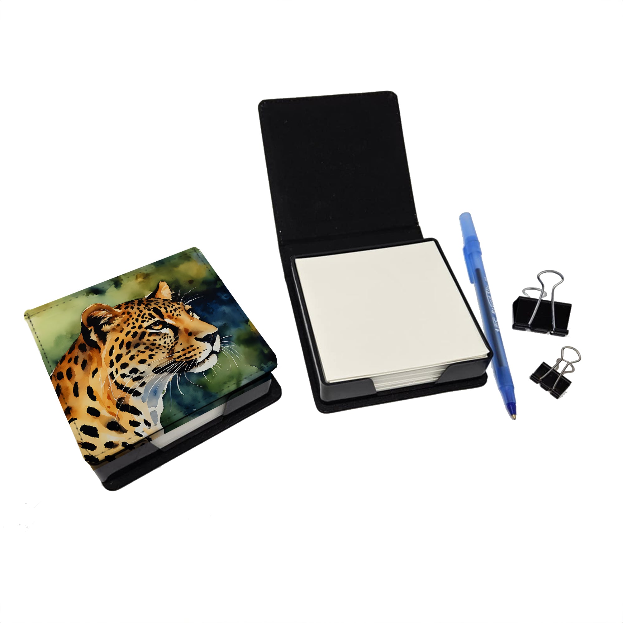 Buy this Leopard PU Leather Note Paper Holder