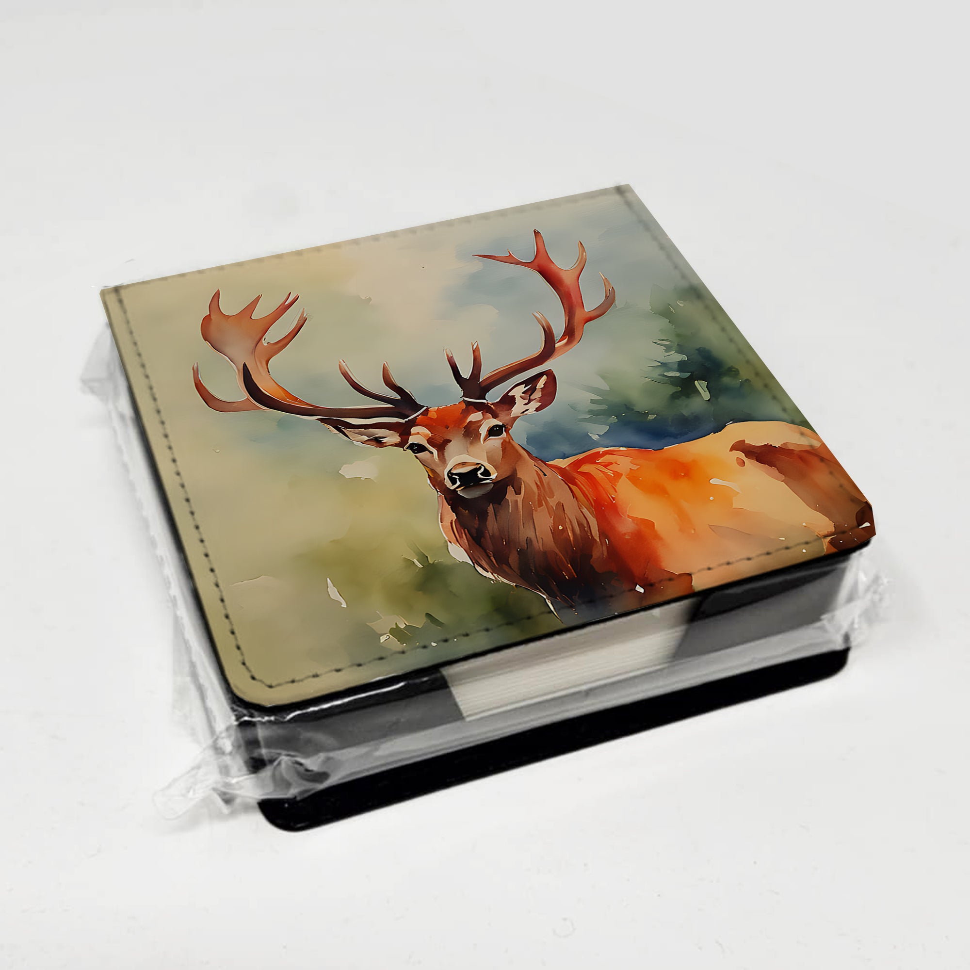 Deer Stag PU Leather Note Paper Holder