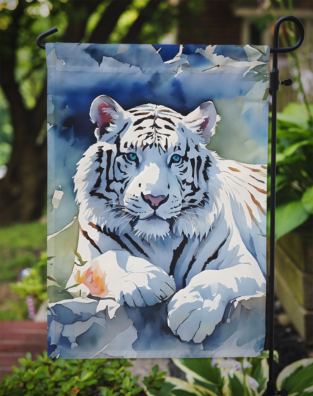 White Tiger Garden Flag