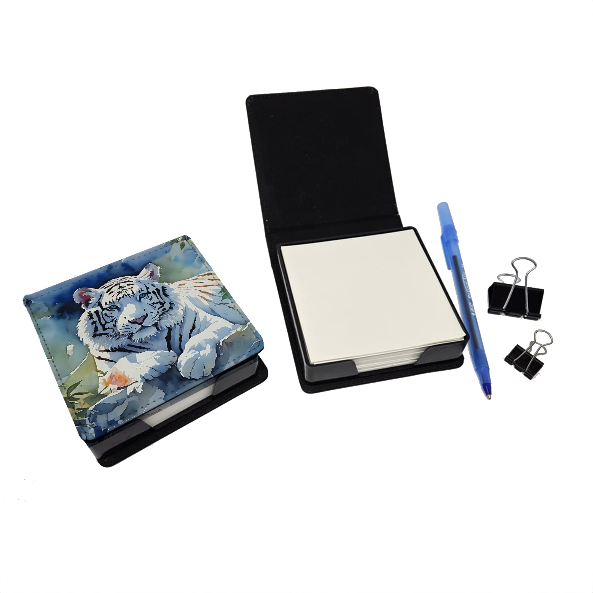 Buy this White Tiger PU Leather Note Paper Holder