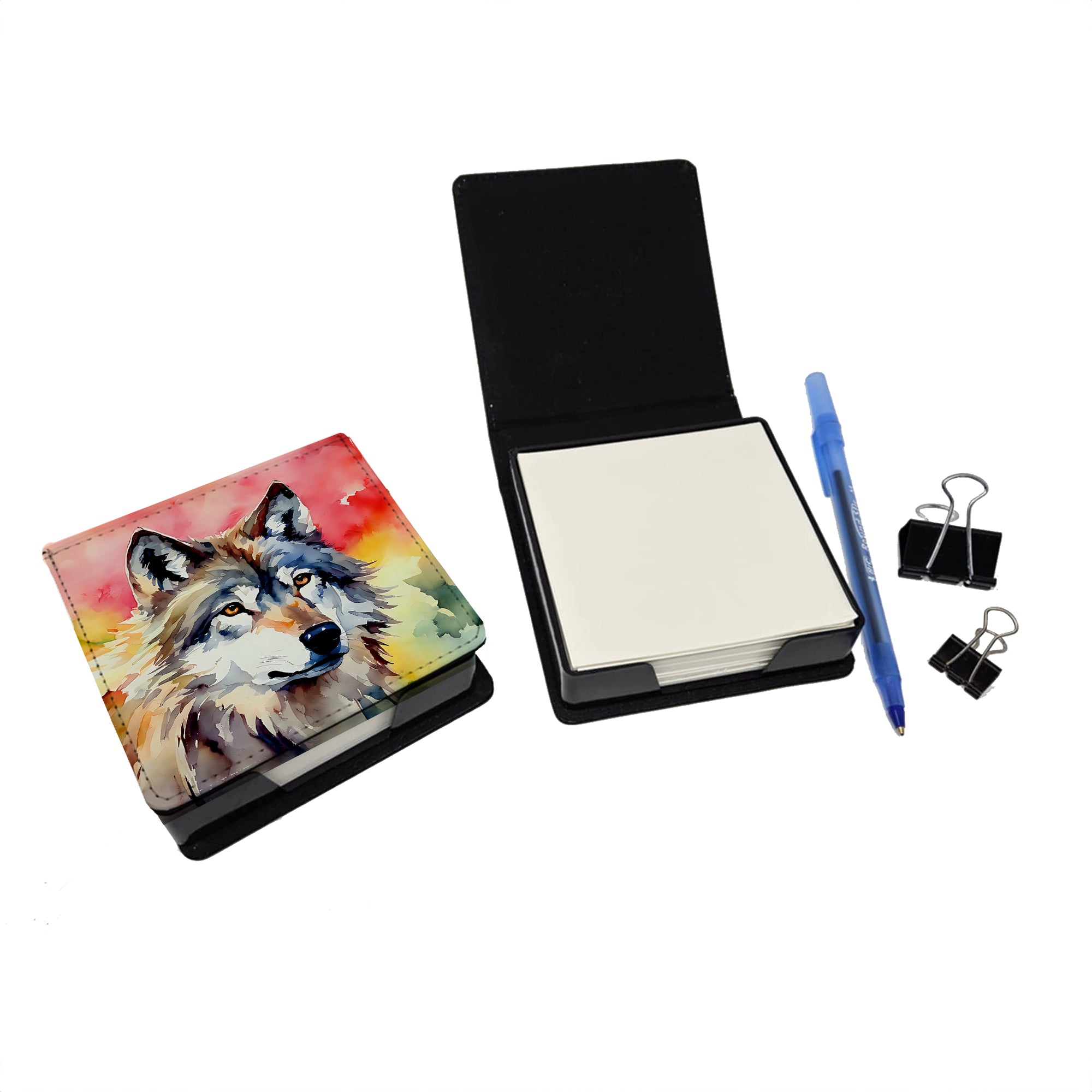 Buy this Wolves Wolf  PU Leather Note Paper Holder