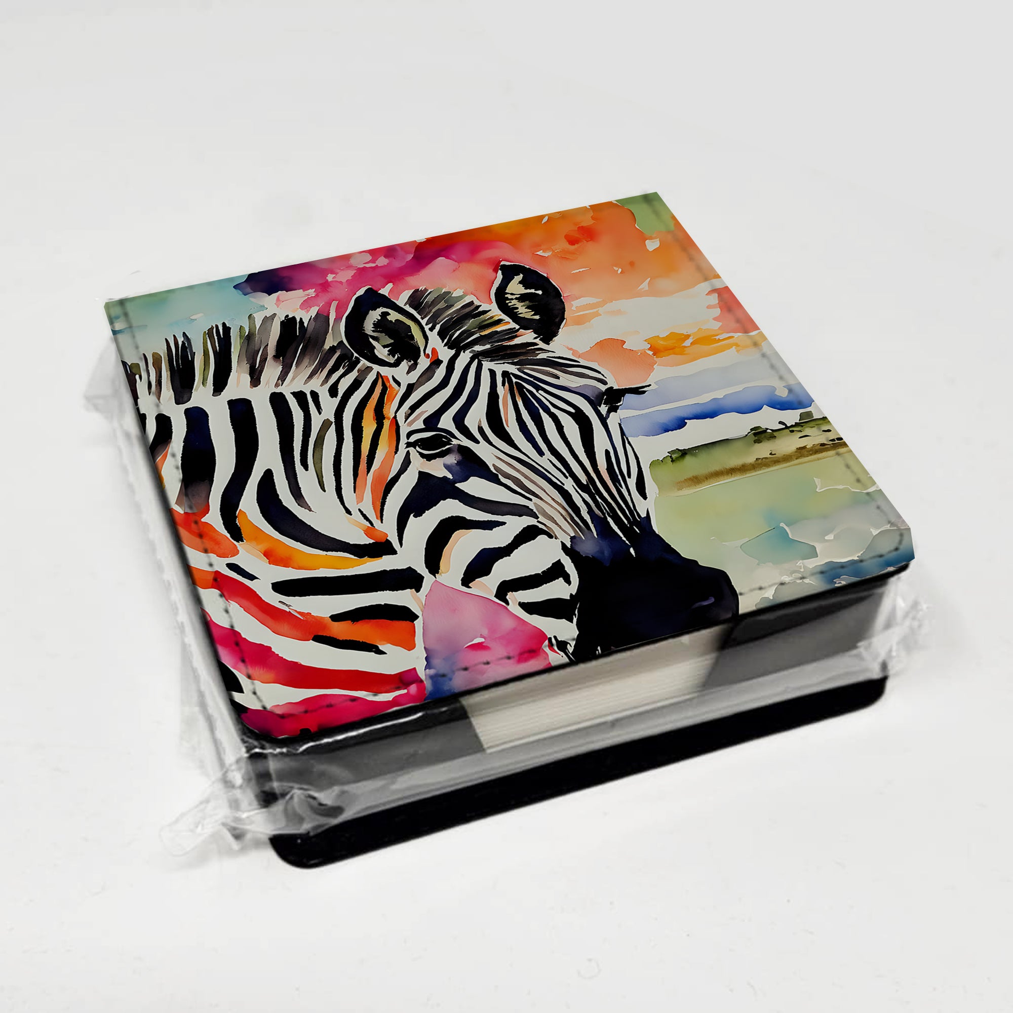 Zebra PU Leather Note Paper Holder