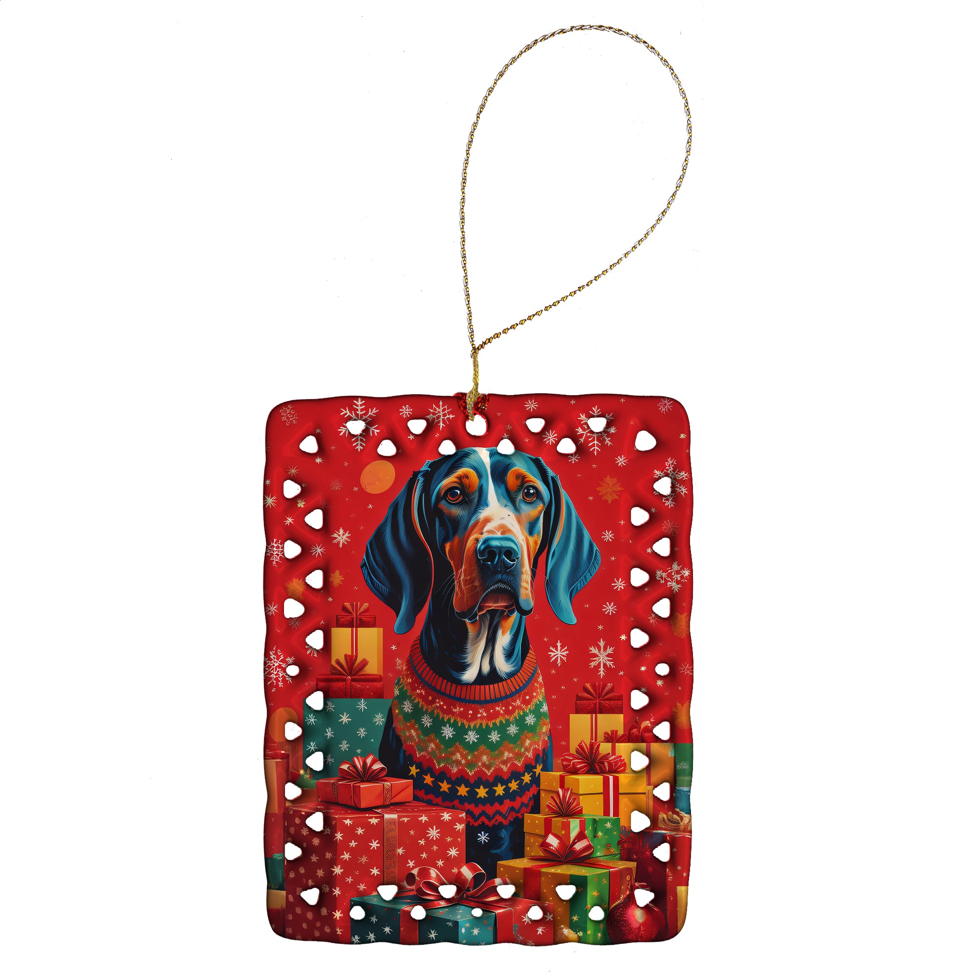 Buy this American English Coonhound Holiday Christmas Porcelain Ornament