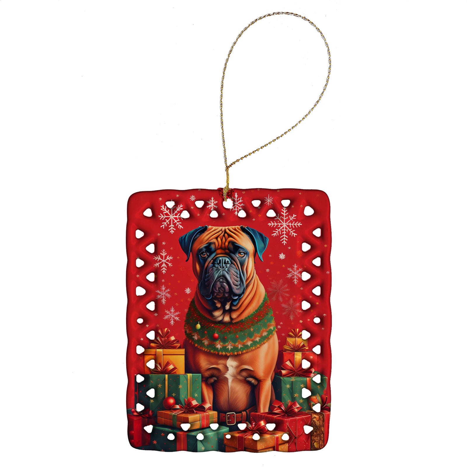 Buy this Bullmastiff Holiday Christmas Porcelain Ornament