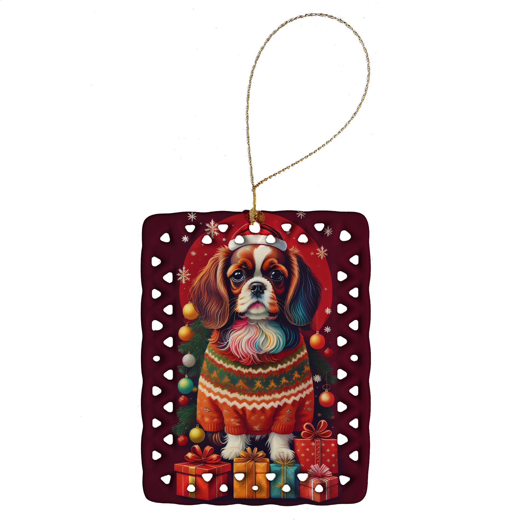 Buy this English Toy Spaniel Holiday Christmas Porcelain Ornament