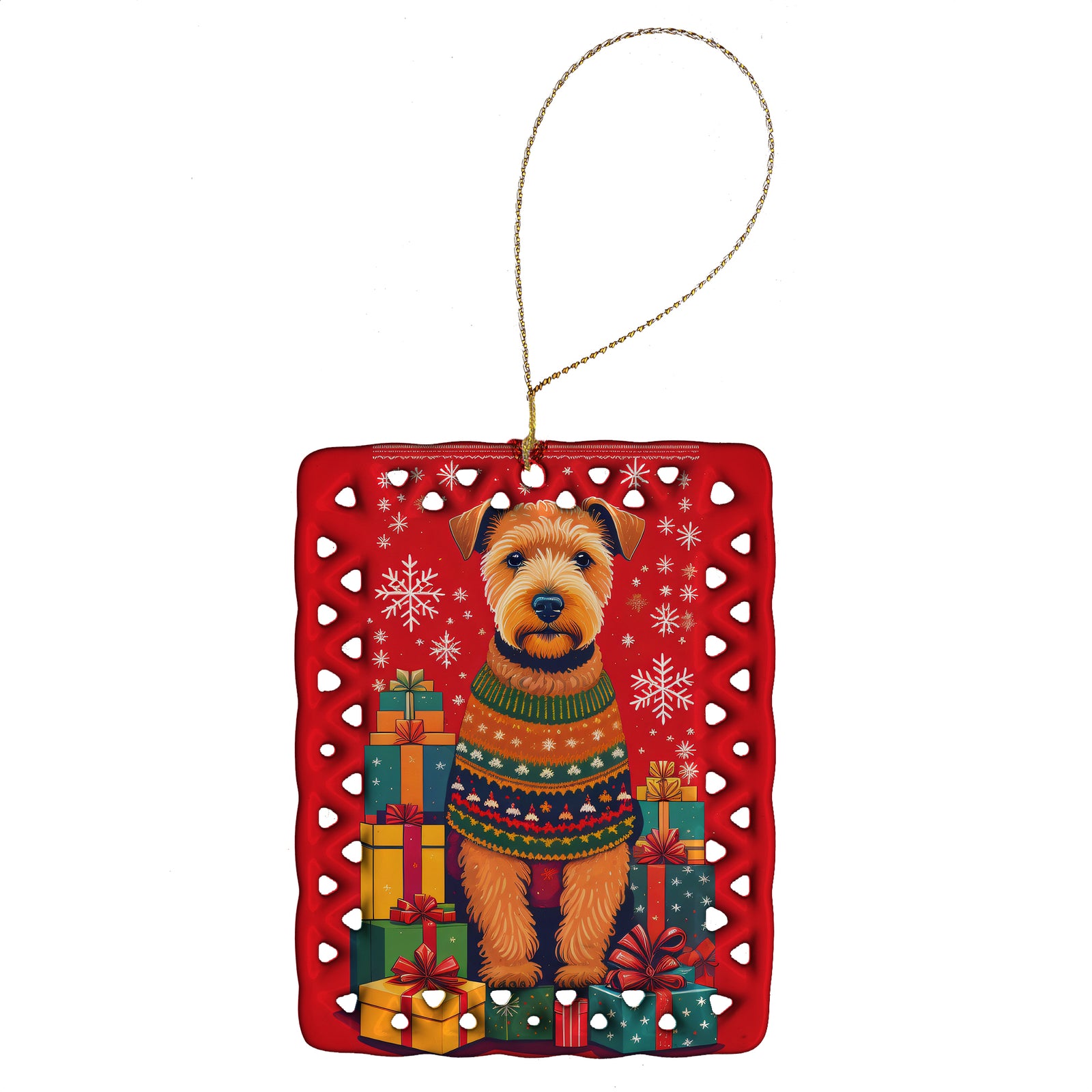 Buy this Lakeland Terrier Holiday Christmas Porcelain Ornament