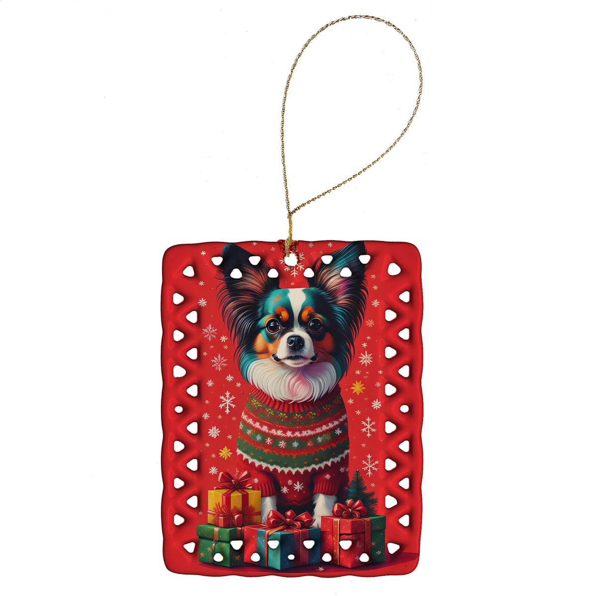 Buy this Papillon Holiday Christmas Porcelain Ornament