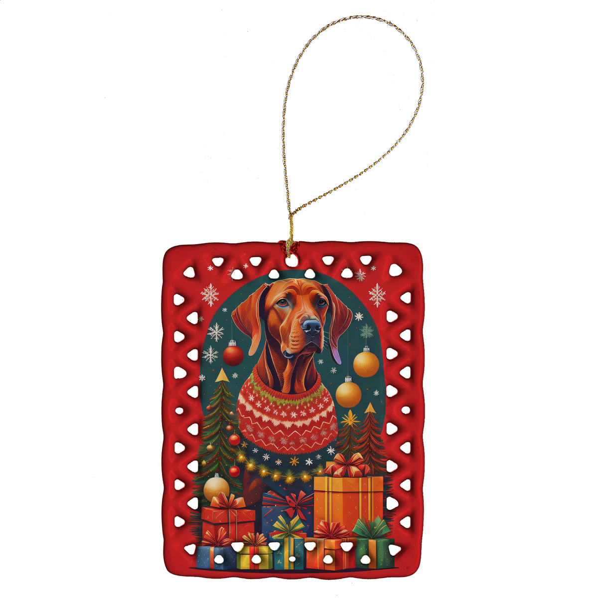 Buy this Vizsla Holiday Christmas Porcelain Ornament