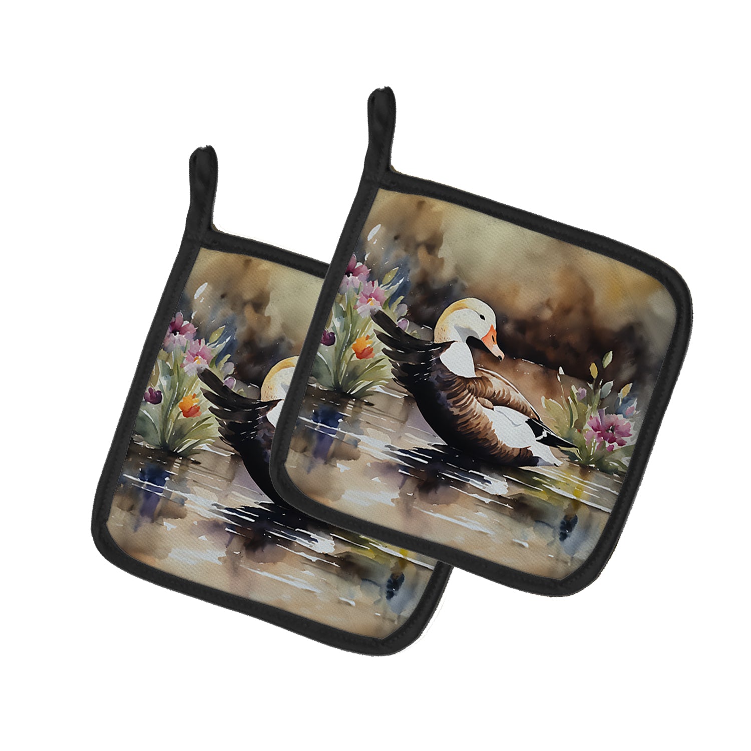 Buy this Common Eider Duck Pair of Pot Holders