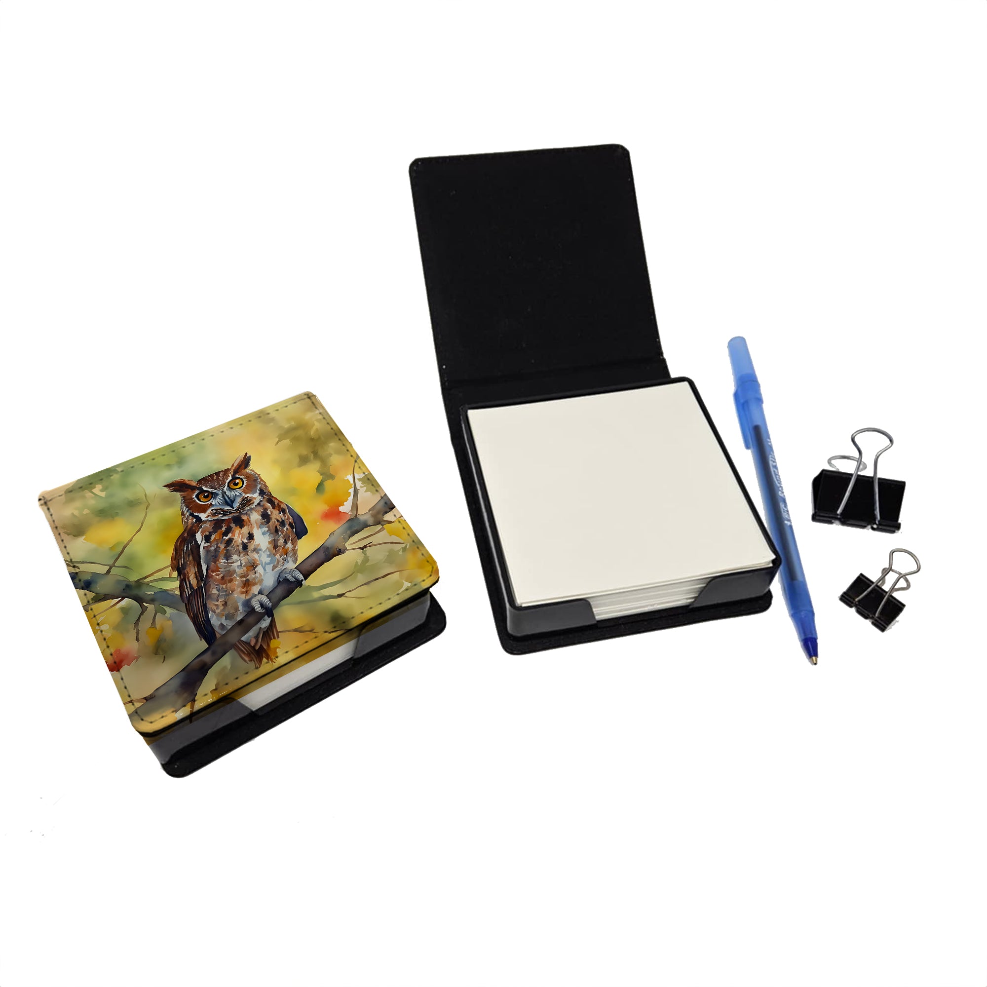 Buy this Eastern Screech Owl PU Leather Note Paper Holder