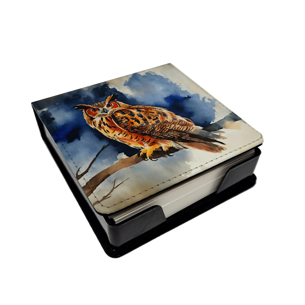 Buy this Eurasian Eagle Owl PU Leather Note Paper Holder