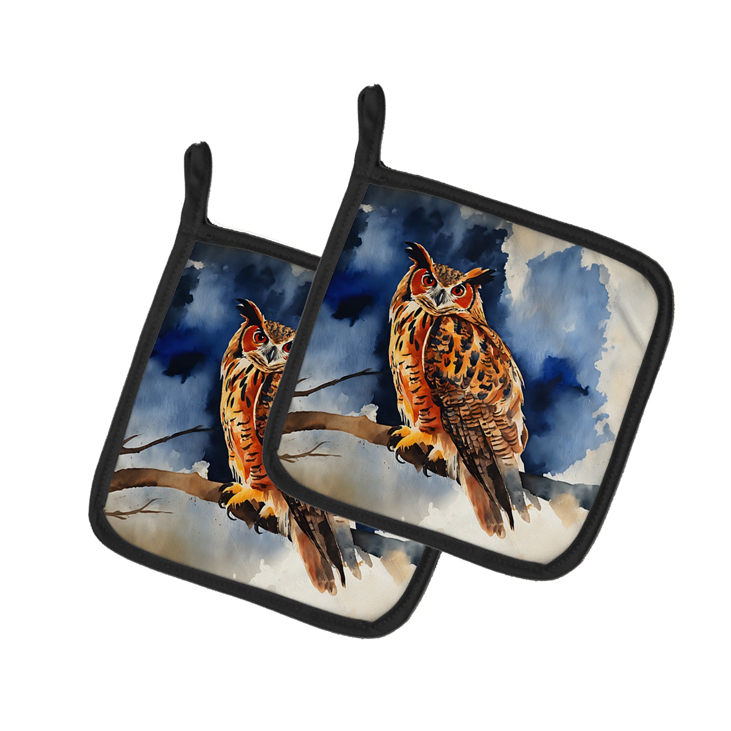 Buy this Eurasian Eagle Owl Pair of Pot Holders