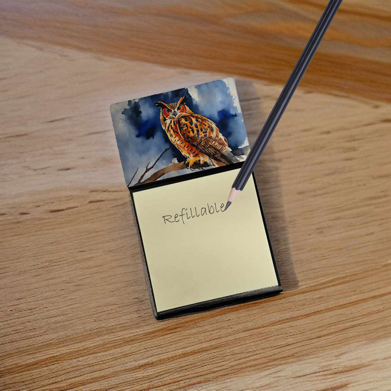 Eurasian Eagle Owl Sticky Note Holder