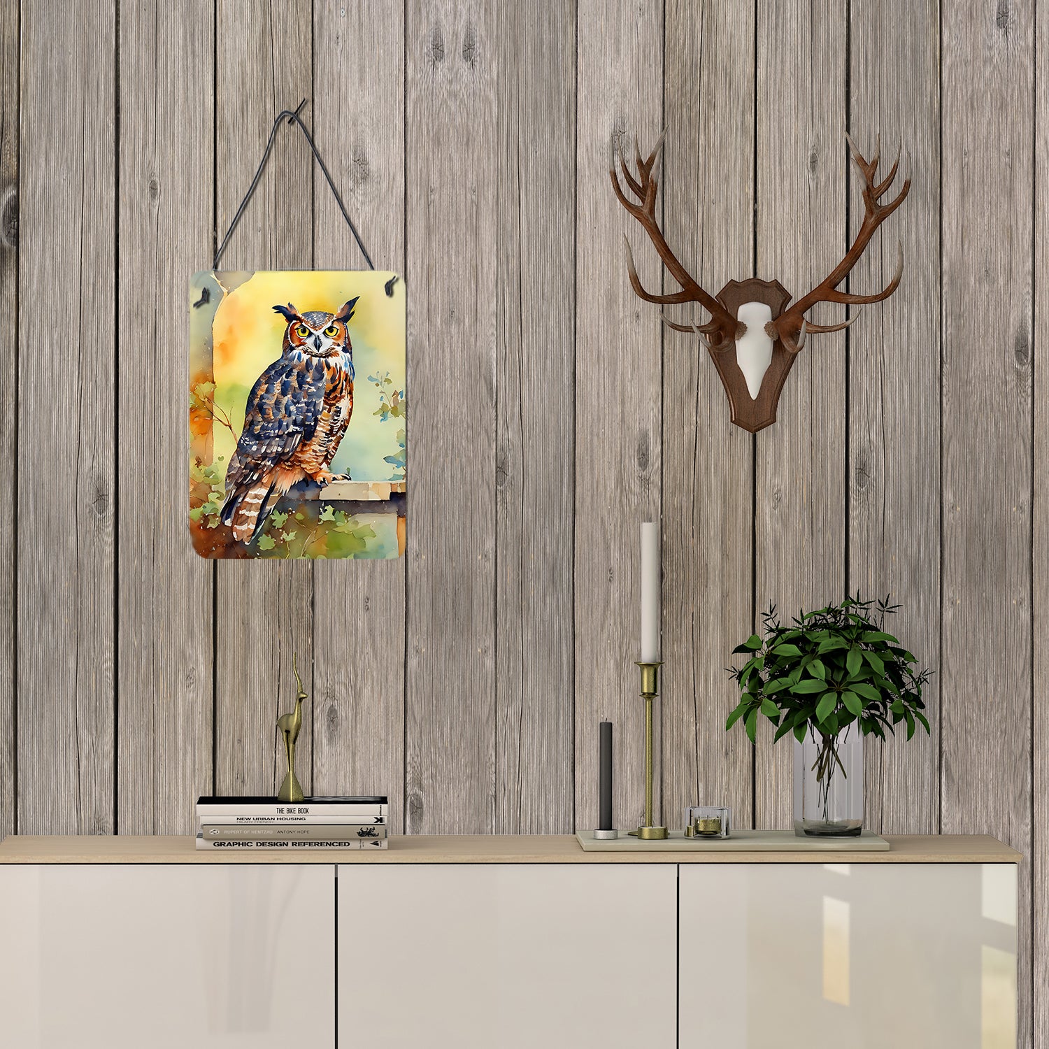 Great Horned Owl Wall or Door Hanging Prints