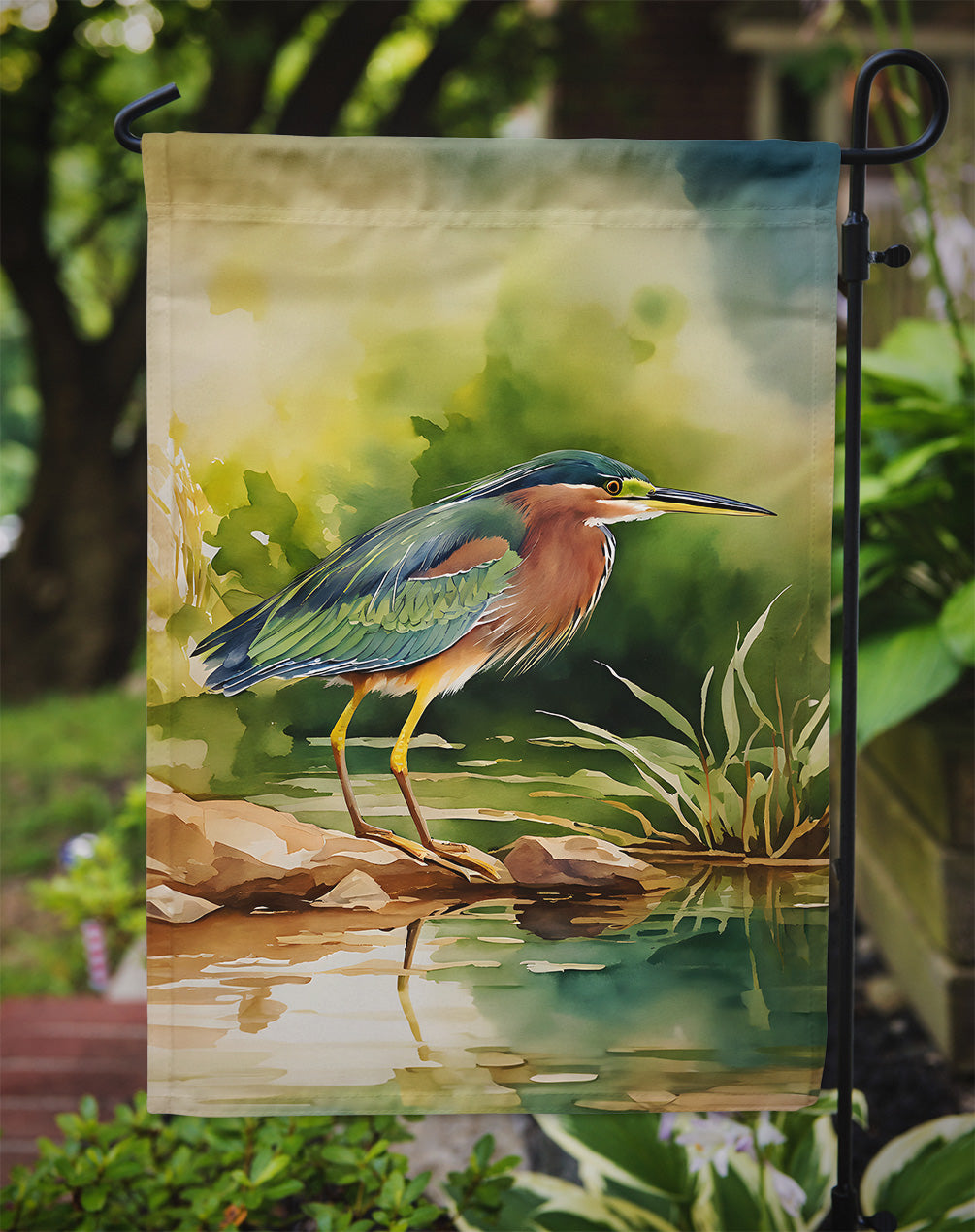 Green Heron Garden Flag