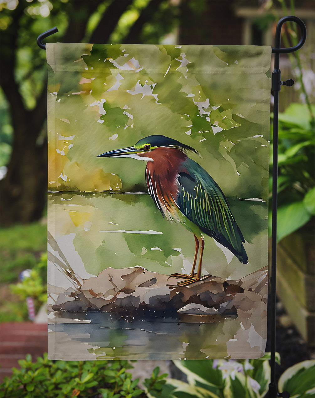 Green Heron Garden Flag