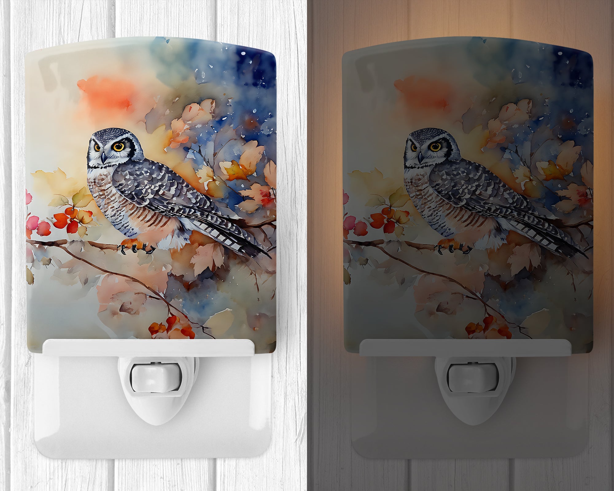 Buy this Northern Hawk Owl Ceramic Night Light